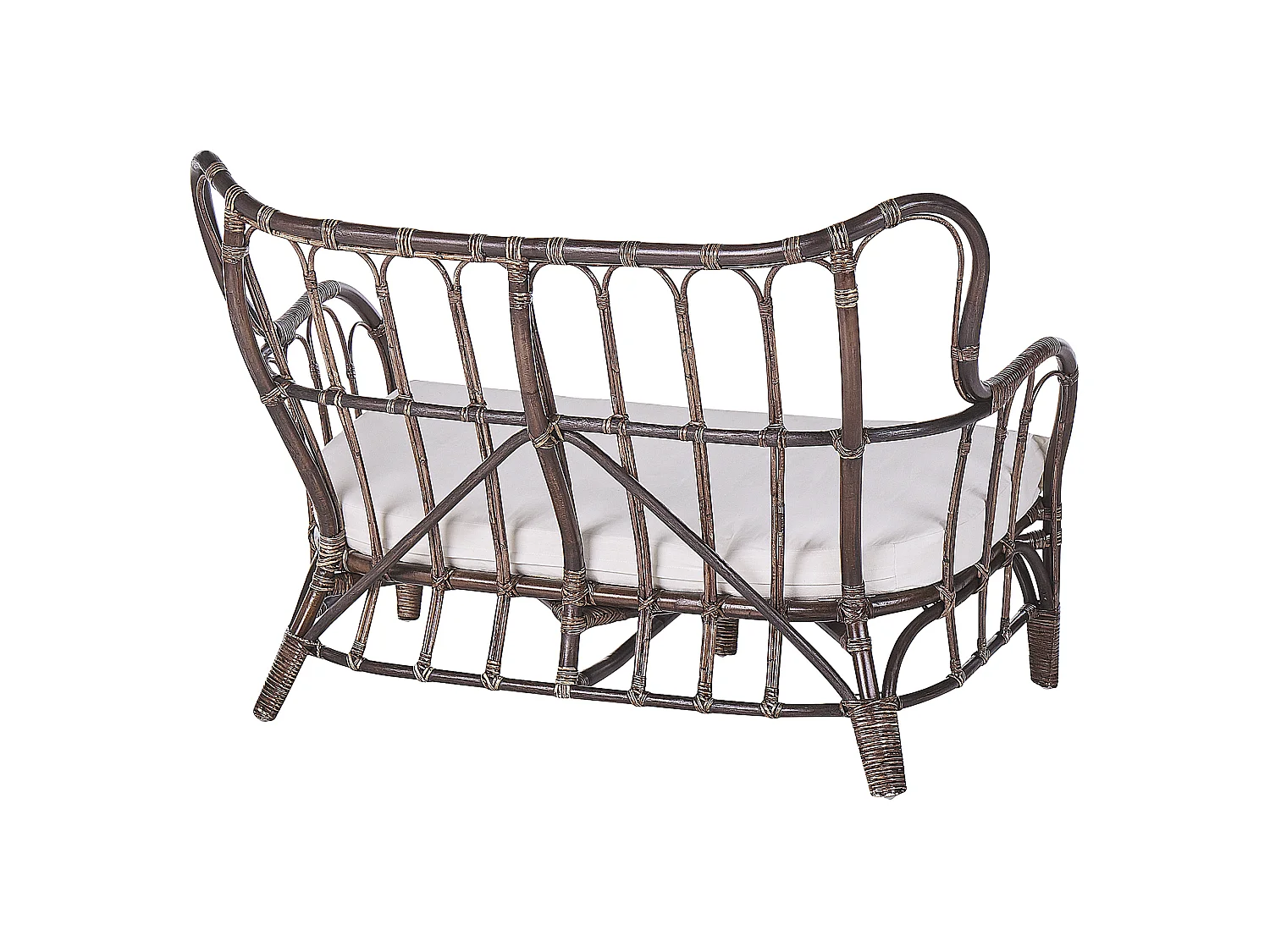 Ensemble de salon de jardin avec table 4 places BRINDISI Rotin Marron foncé