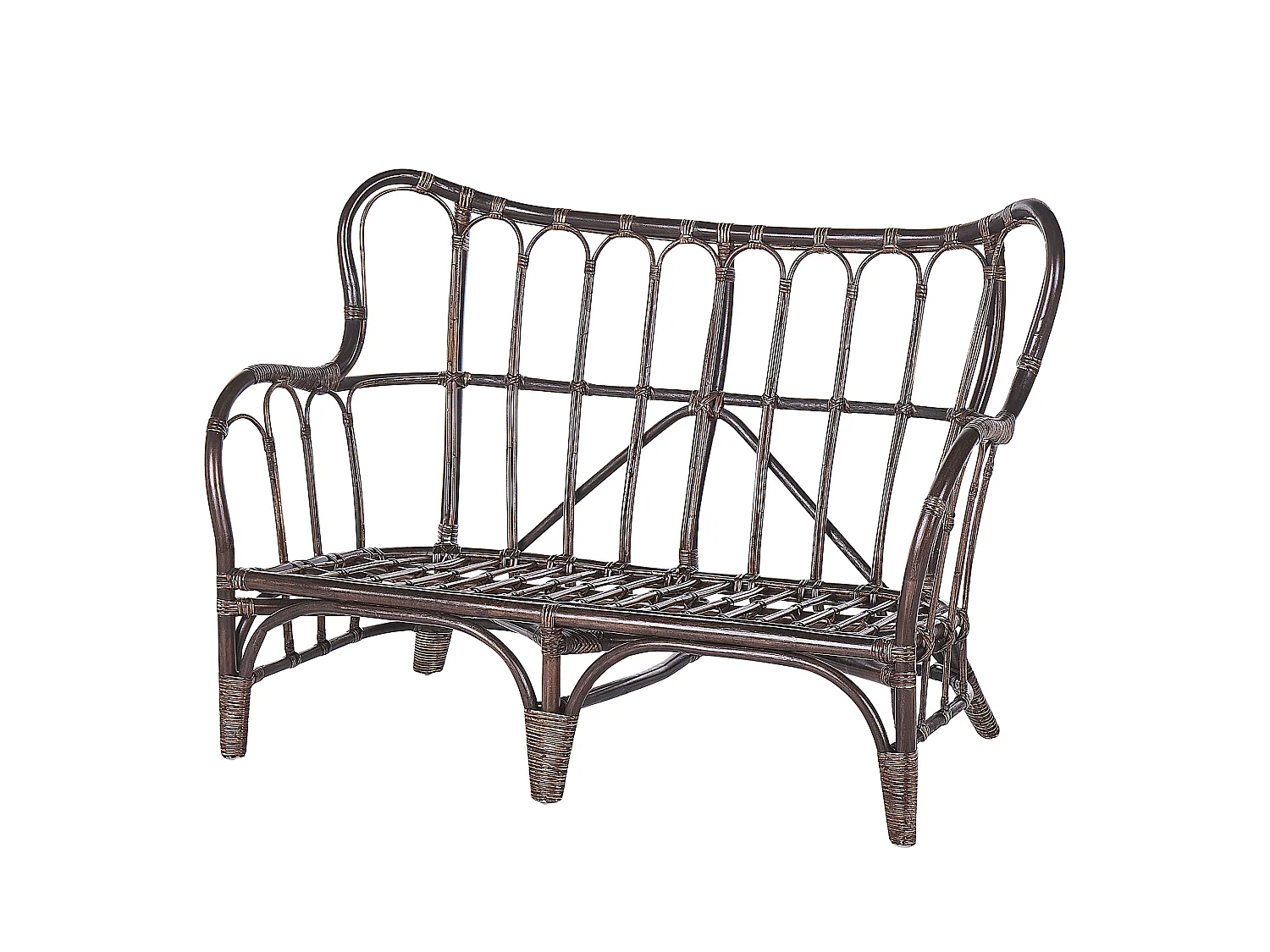 Ensemble de salon de jardin avec table 4 places BRINDISI Rotin Marron foncé