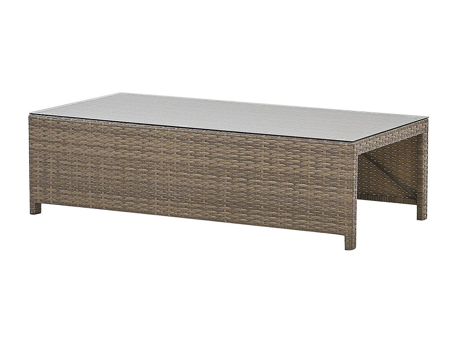 Lounge Set mit Tisch 5-Sitzer BELLUNO Polyrattan Braun