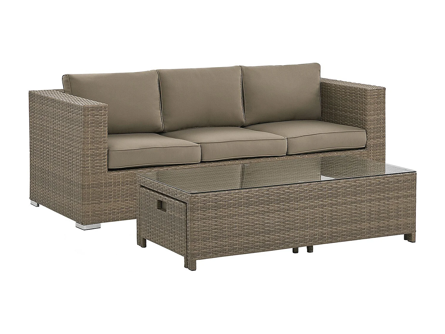 Ensemble de salon de jardin avec table 5 places BELLUNO Marron