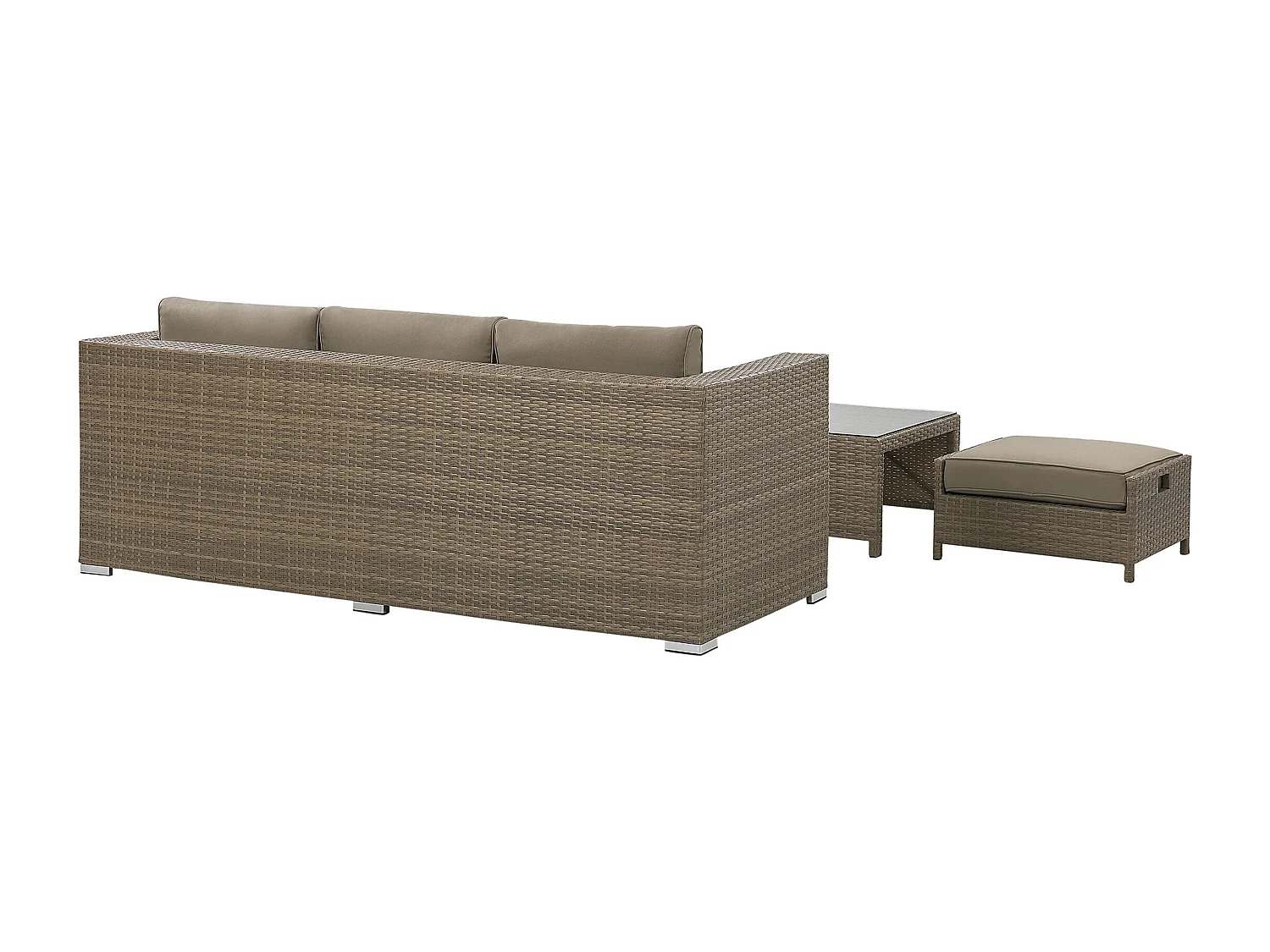 Ensemble de salon de jardin avec table 5 places BELLUNO Marron