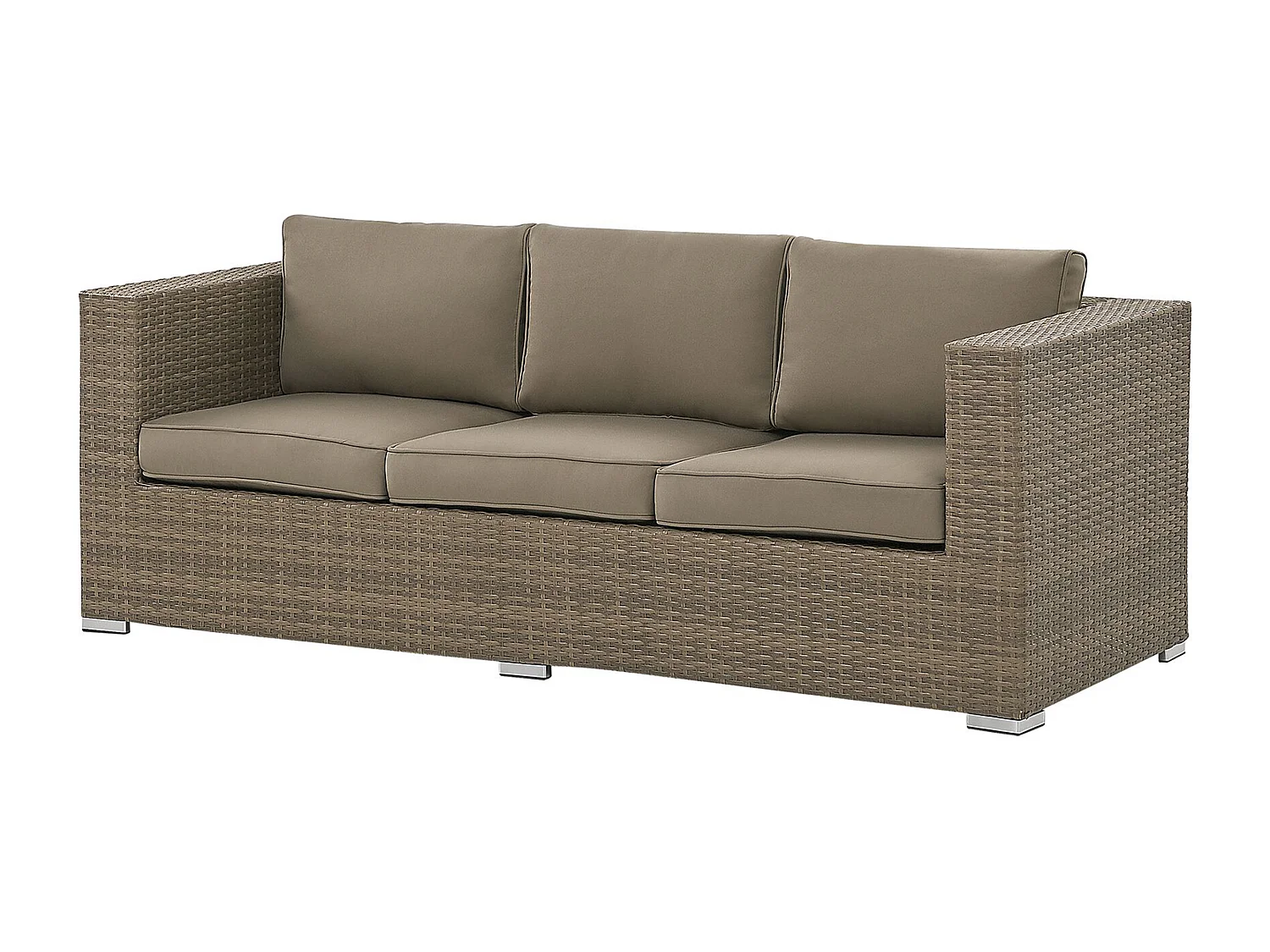 Lounge Set mit Tisch 5-Sitzer BELLUNO Polyrattan Braun