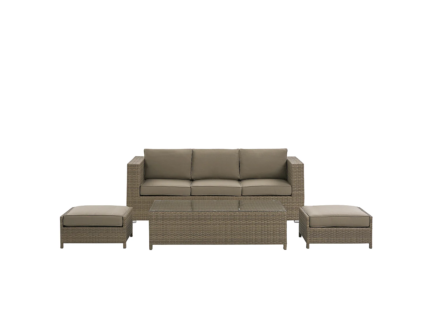 Loungeset met tafel 5-zitter BELLUNO Bruin