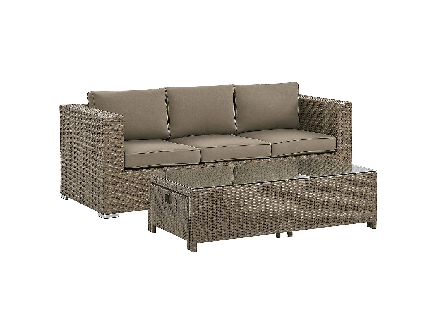 Loungeset met tafel 5-zitter BELLUNO Bruin
