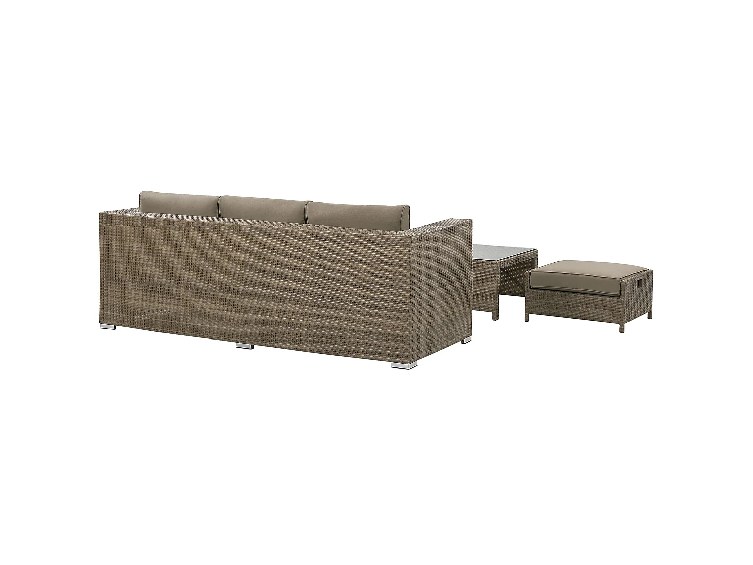 Loungeset met tafel 5-zitter BELLUNO Bruin