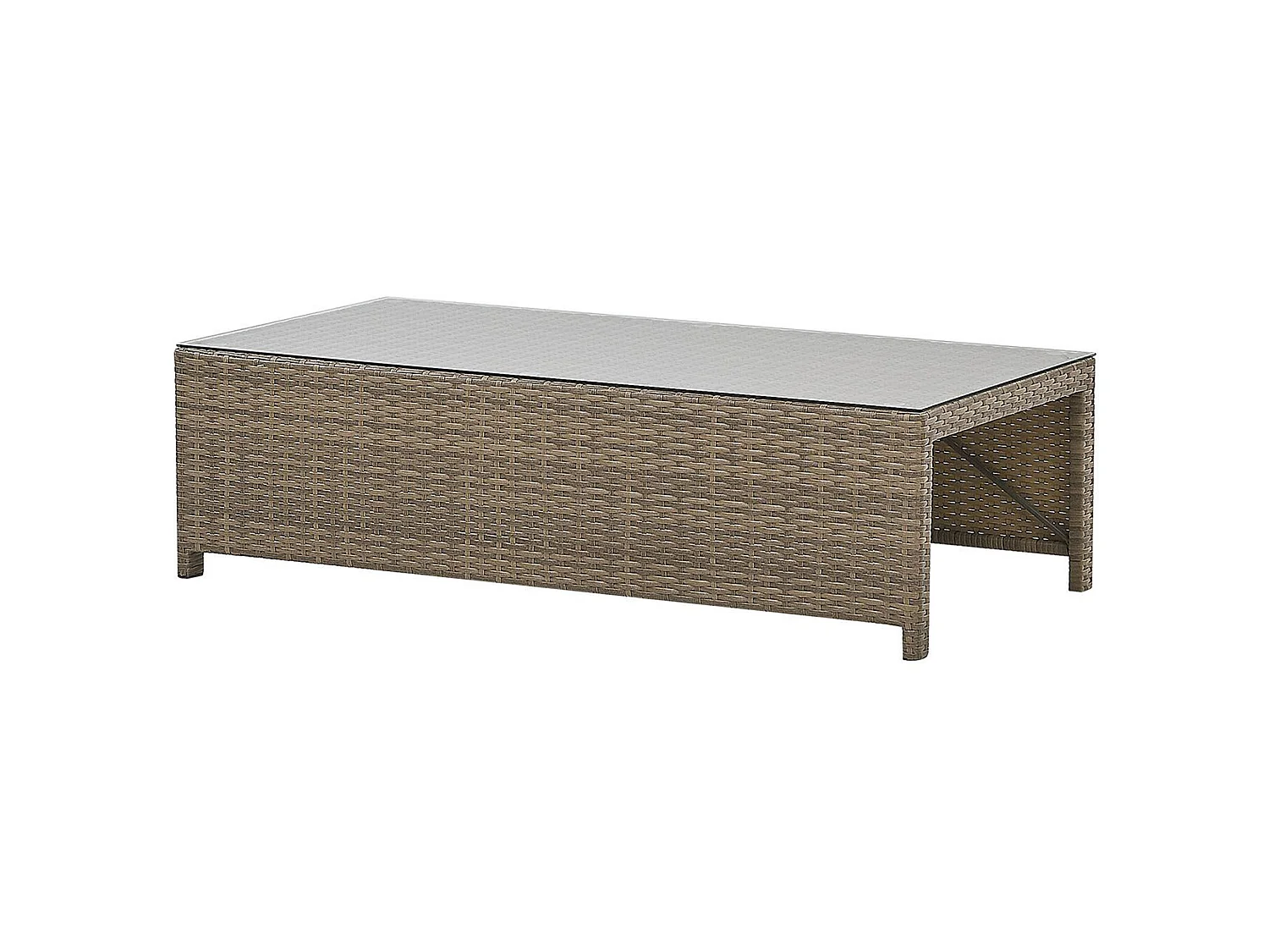 Lounge Set mit Tisch 5-Sitzer BELLUNO Polyrattan Braun