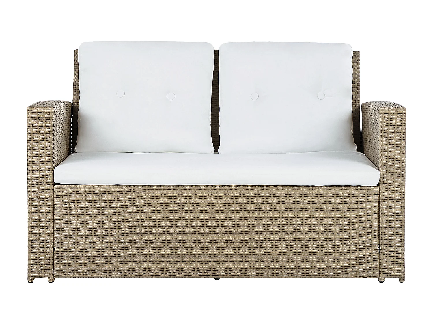 Ensemble de salon de jardin avec table 4 places LUCA Marron clair