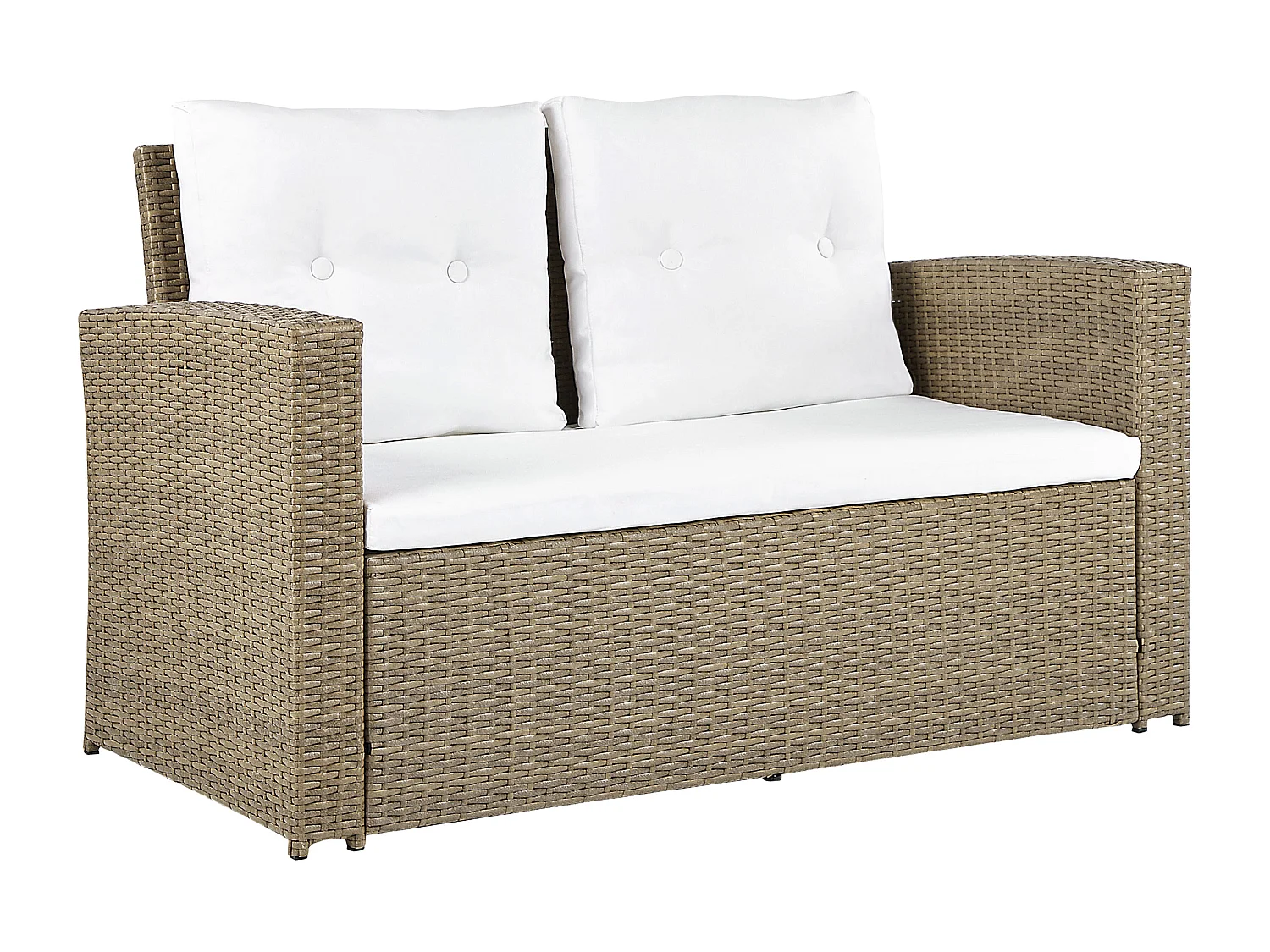 Ensemble de salon de jardin avec table 4 places LUCA Marron clair