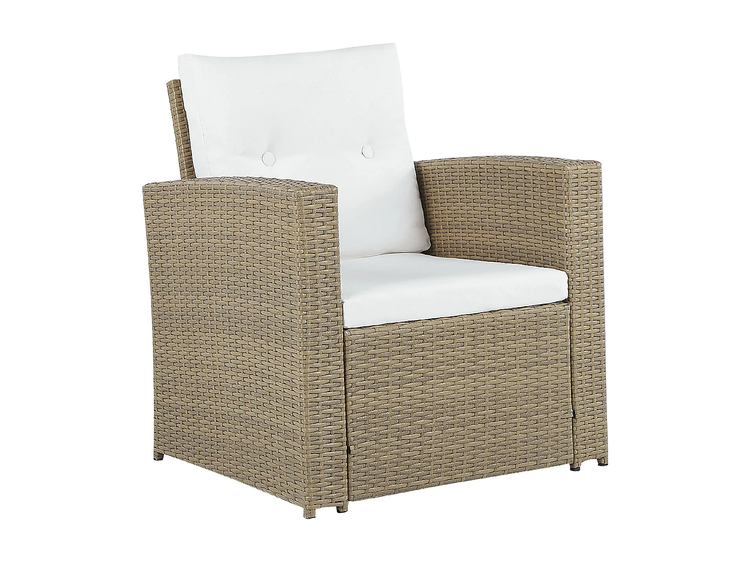 Ensemble de salon de jardin avec table 4 places LUCA Marron clair