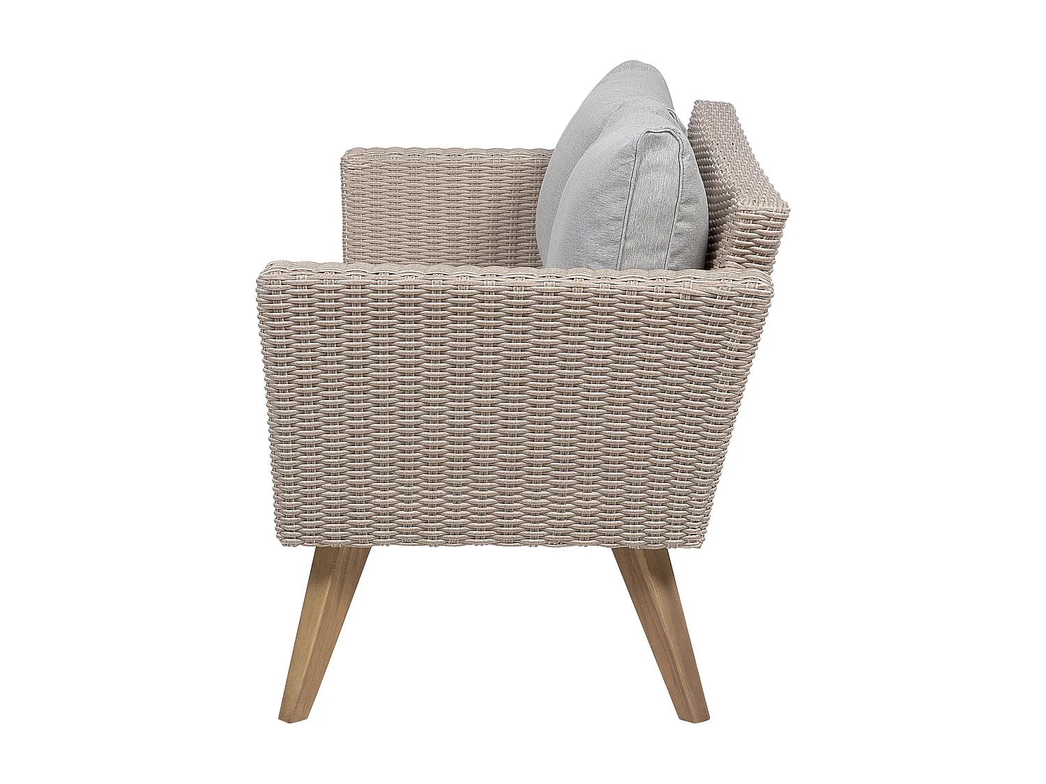Lounge Set mit Tisch 4-Sitzer VITTORIA Polyrattan Grau