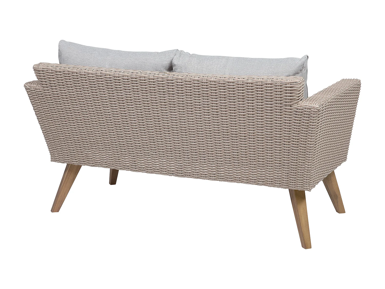 Lounge Set mit Tisch 4-Sitzer VITTORIA Polyrattan Grau