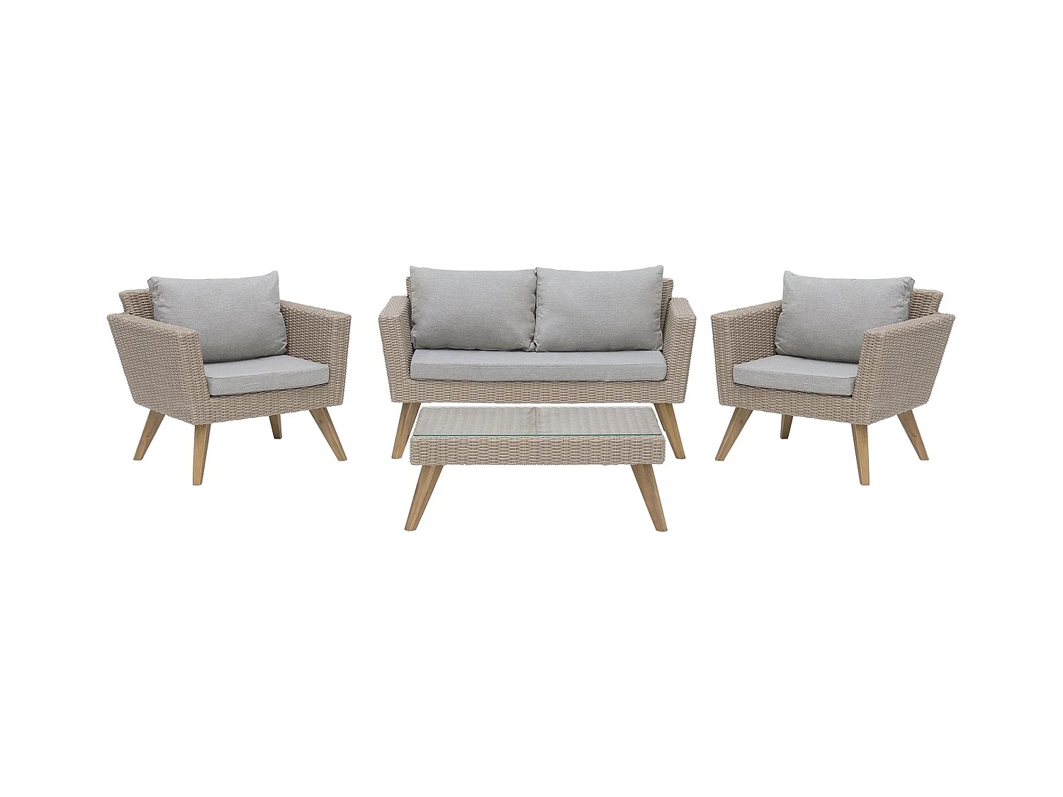 Loungeset met tafel 4-zitter VITTORIA Grijs