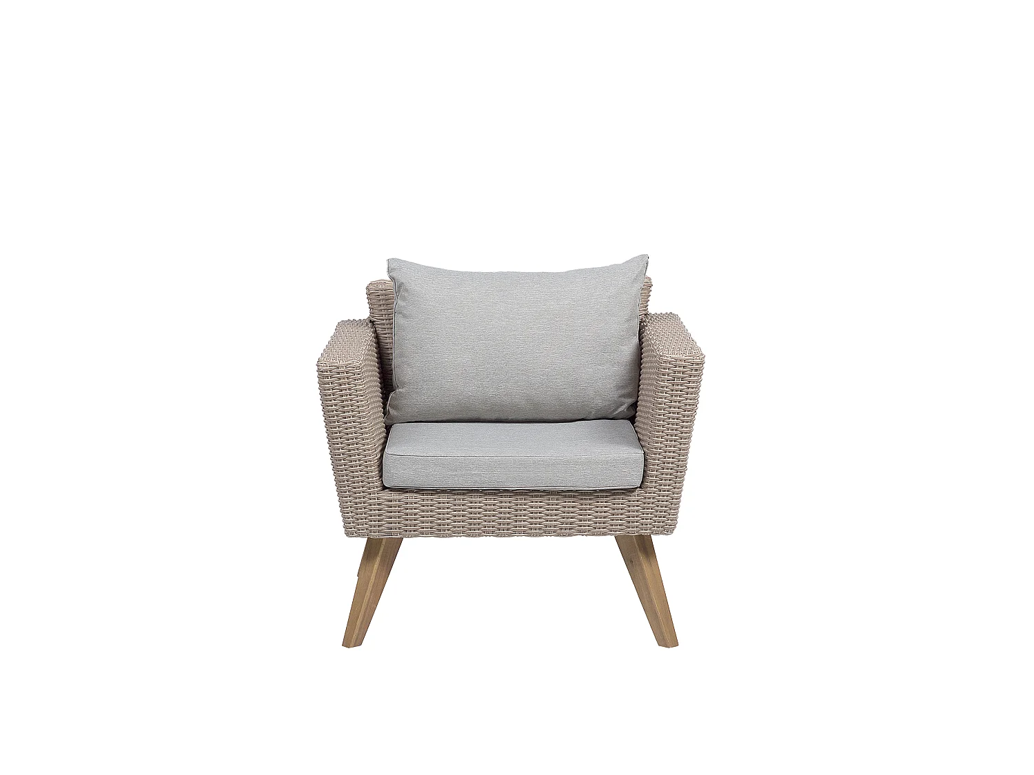 Garden Lounge Set with Table 4 Seater VITTORIA Grey PE Rattan