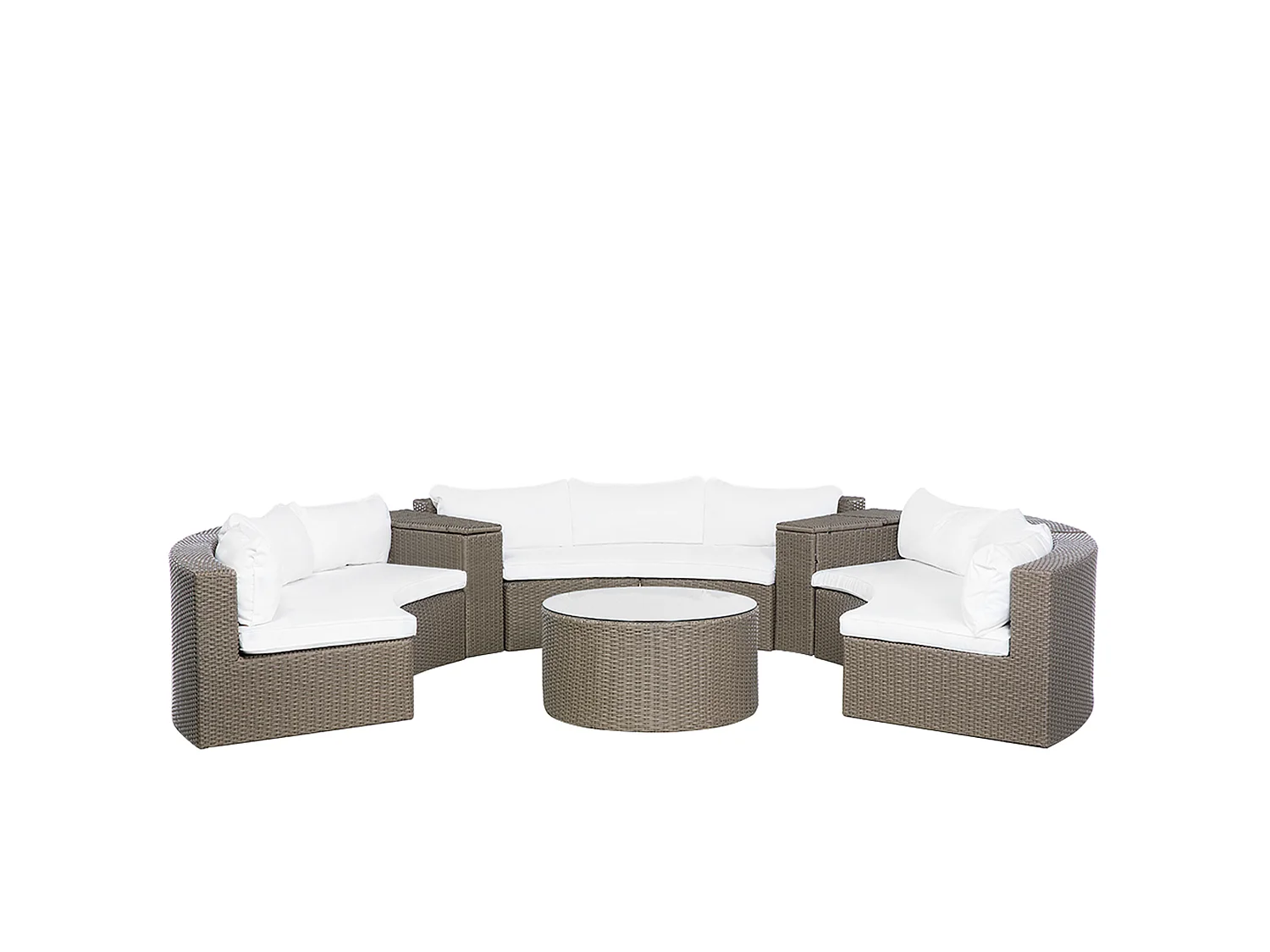 Garden Lounge Set with Table 9 Seater SEVERO Brown PE Rattan