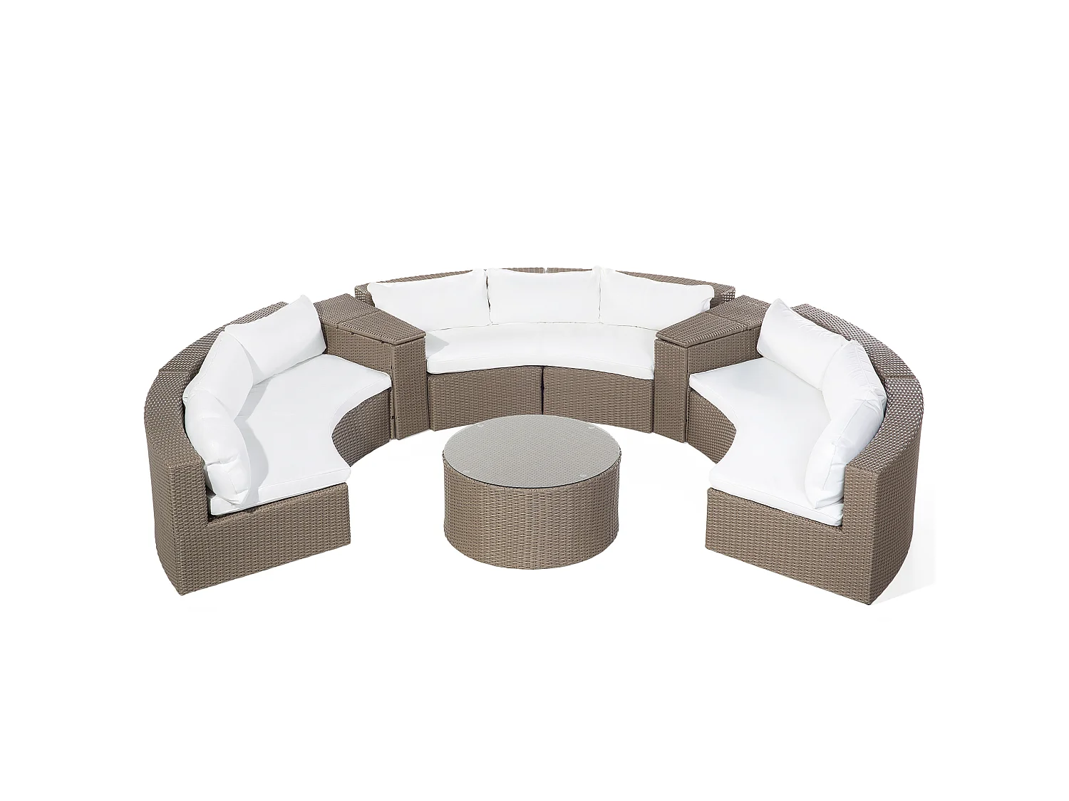 Garden Lounge Set with Table 9 Seater SEVERO Brown PE Rattan