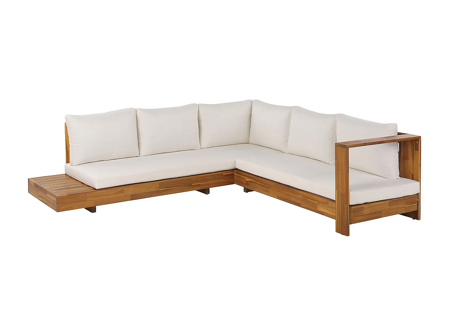 Garten Ecksofa 5-Sitzer MARETTIMO linksseitig zertifiziertes Akazienholz Braun