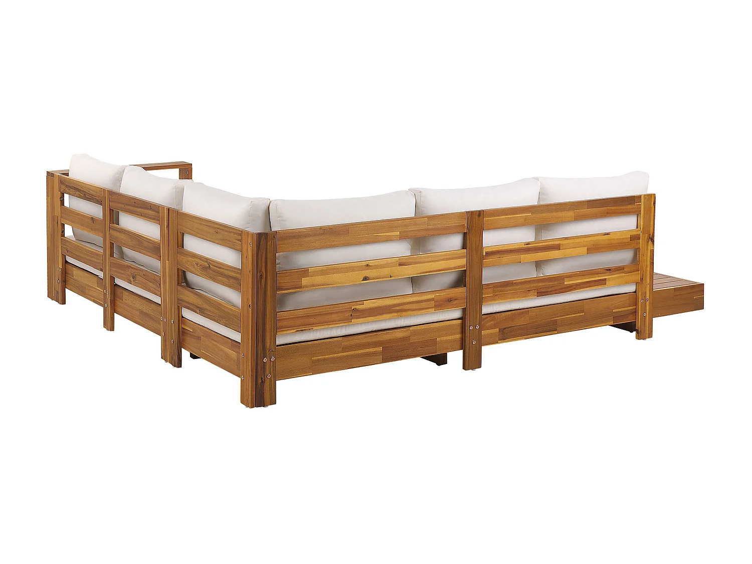 Garten Ecksofa 5-Sitzer MARETTIMO linksseitig zertifiziertes Akazienholz Braun