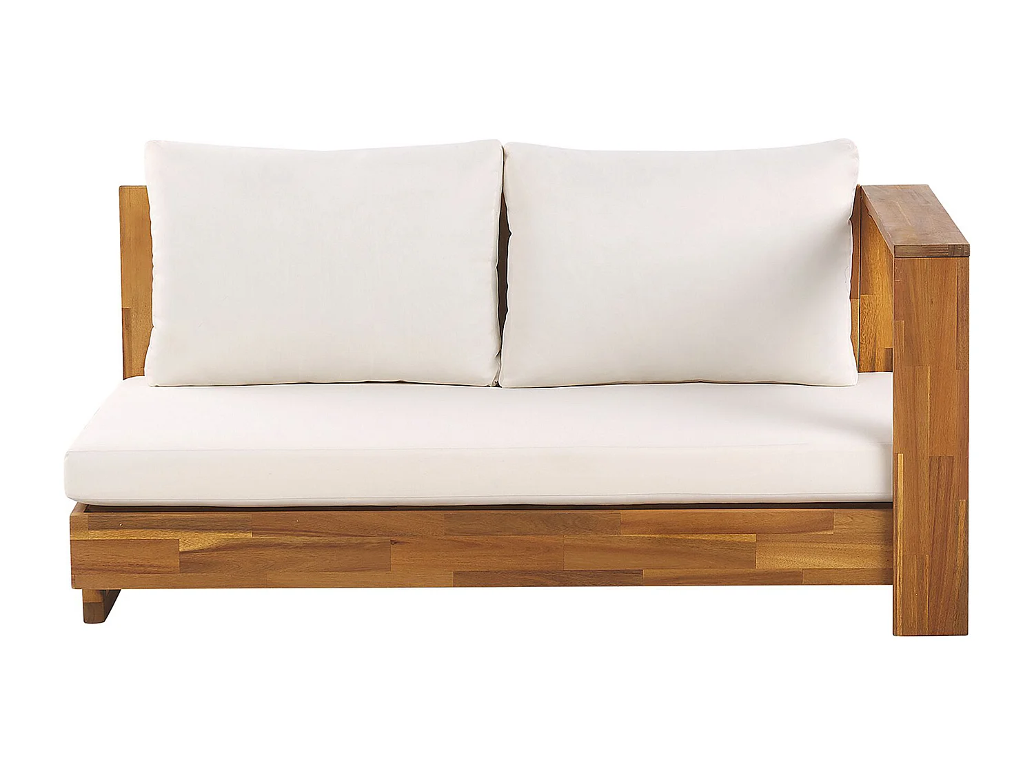 Divano angolare da giardino 5 posti MARETTIMO Lato Sinistro Legno di acacia certificato Marrone