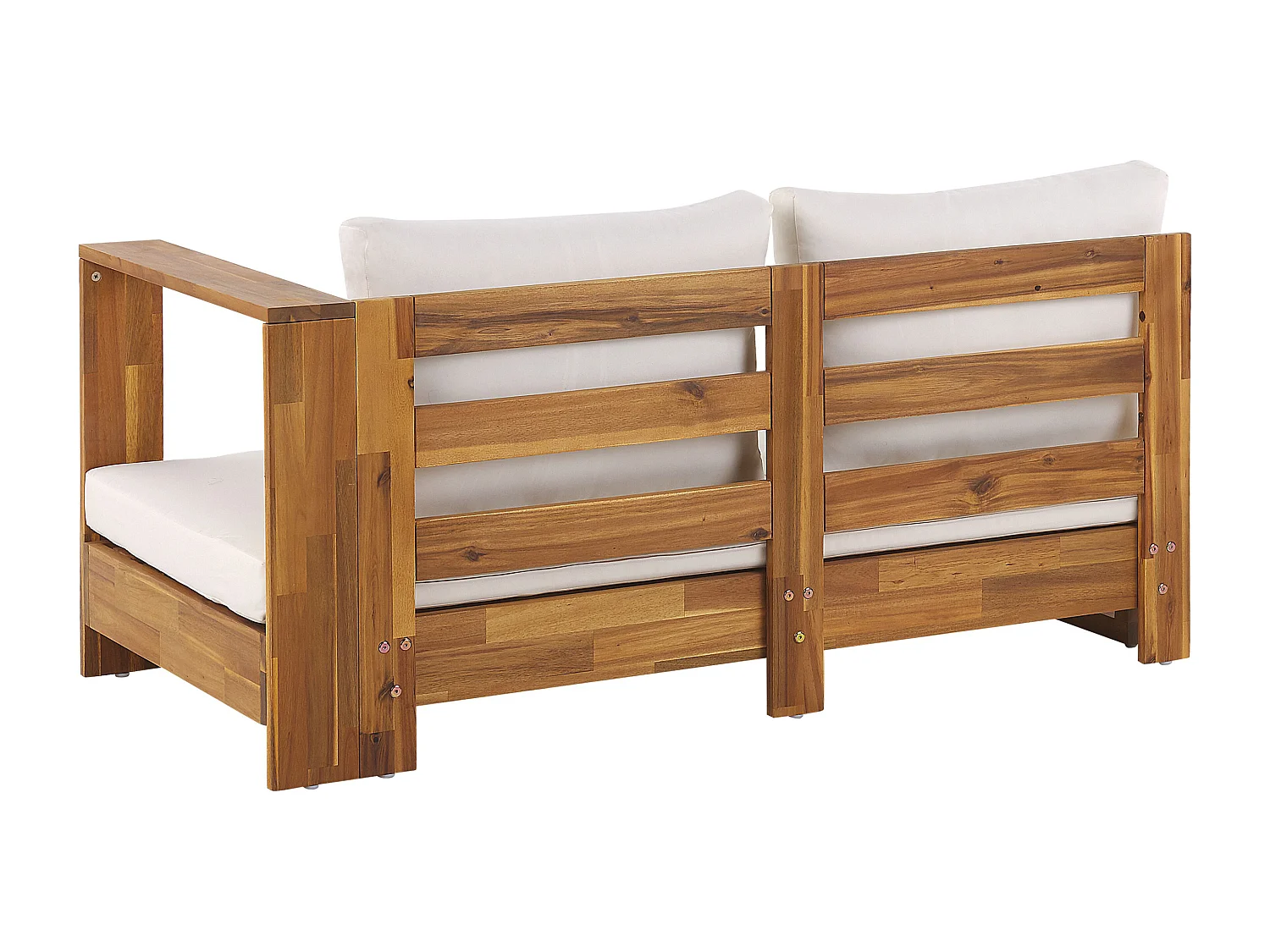 Divano angolare da giardino 5 posti MARETTIMO Lato Sinistro Legno di acacia certificato Marrone