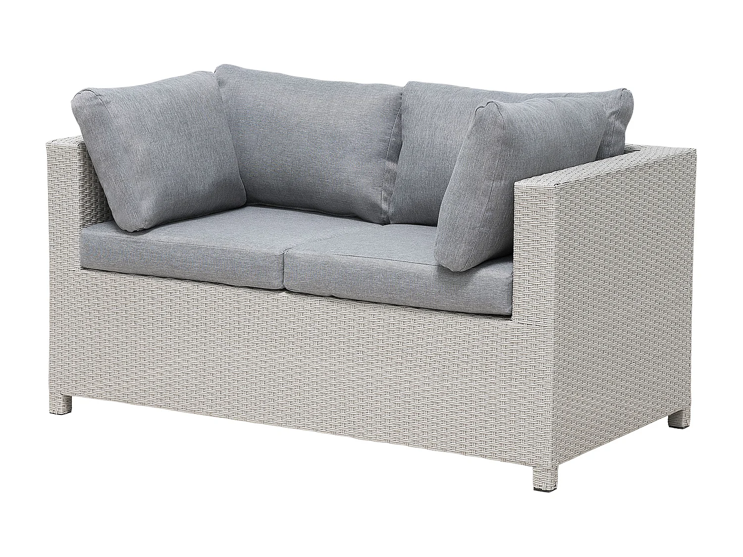 Ensemble de salon de jardin avec table et ottoman 4 places MILANO Gris clair