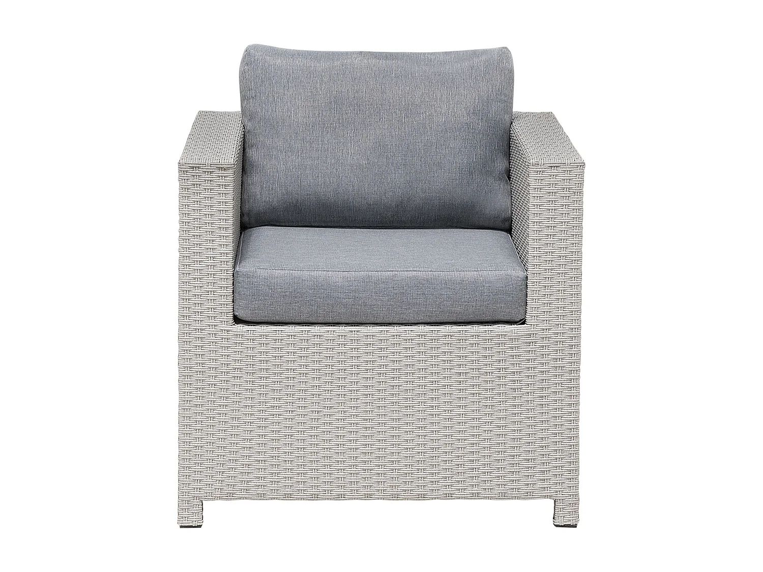 Ensemble de salon de jardin avec table et ottoman 4 places MILANO Gris clair