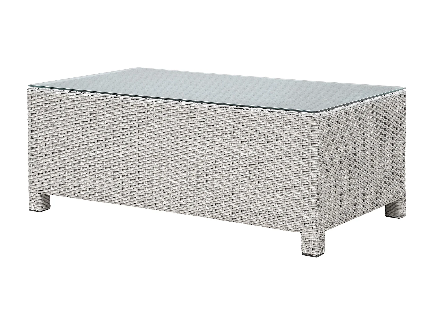 Ensemble de salon de jardin avec table et ottoman 4 places MILANO Gris clair