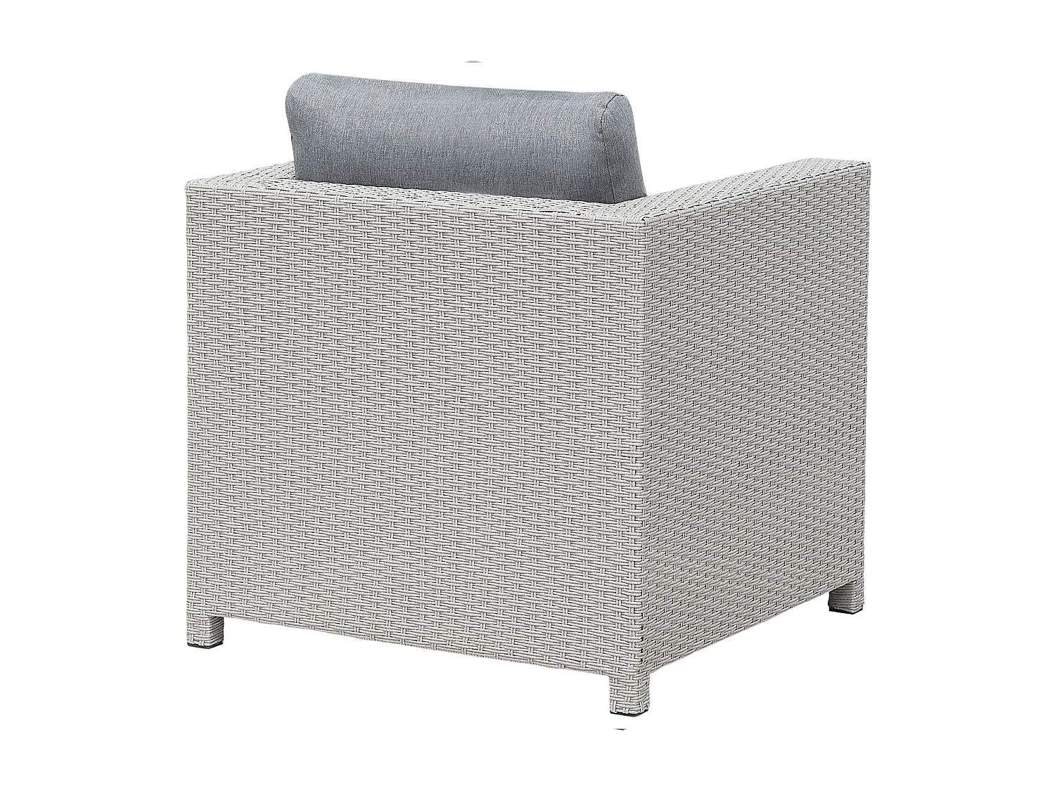 Ensemble de salon de jardin avec table et ottoman 4 places MILANO Gris clair