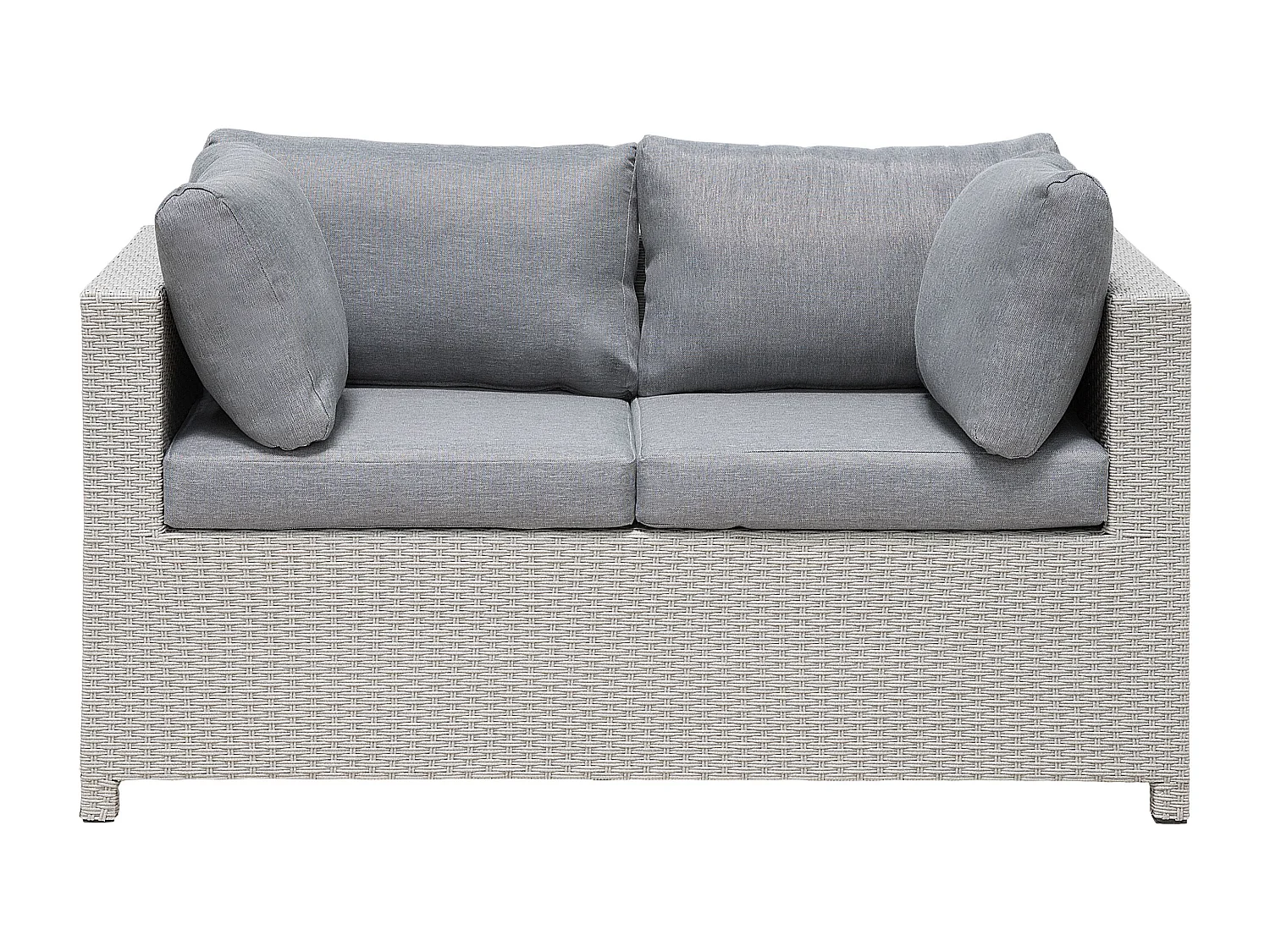 Ensemble de salon de jardin avec table et ottoman 4 places MILANO Gris clair