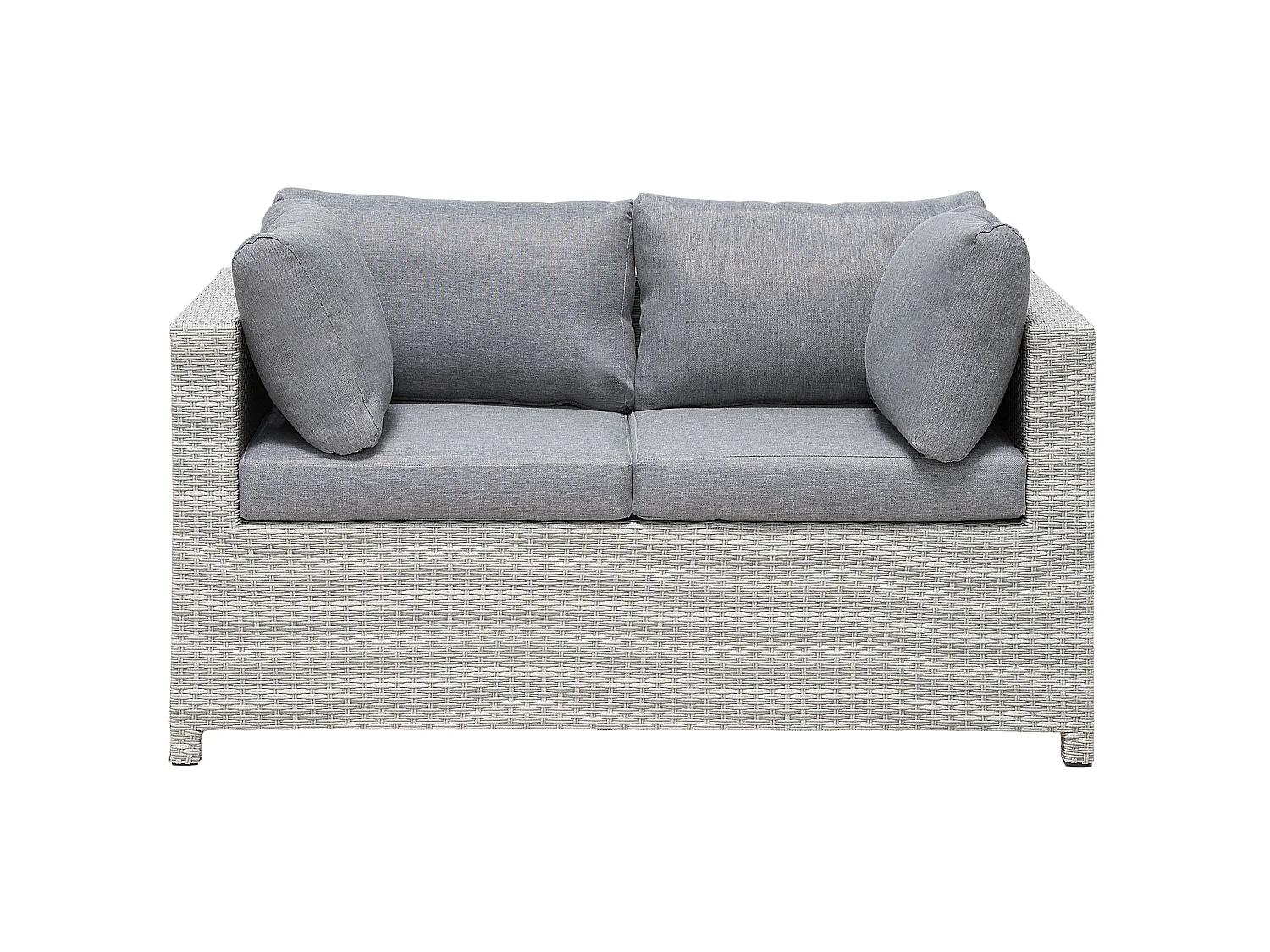 Ensemble de salon de jardin avec table et ottoman 4 places MILANO Gris clair