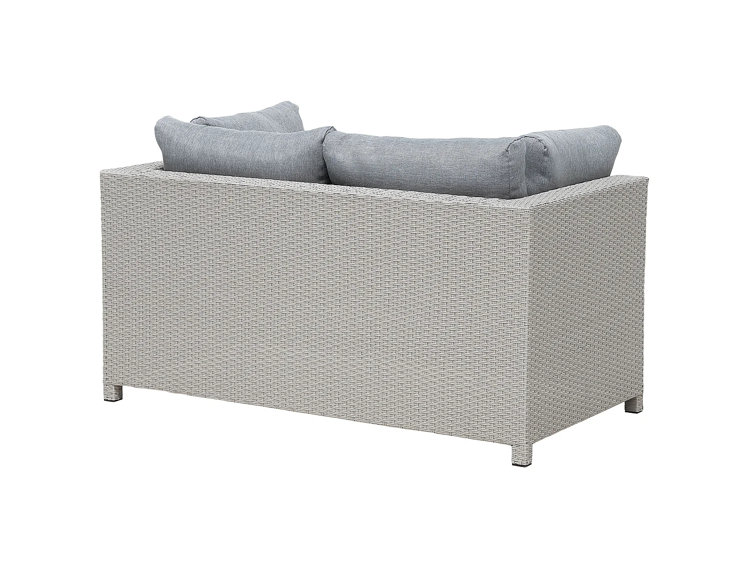 Ensemble de salon de jardin avec table et ottoman 4 places MILANO Gris clair