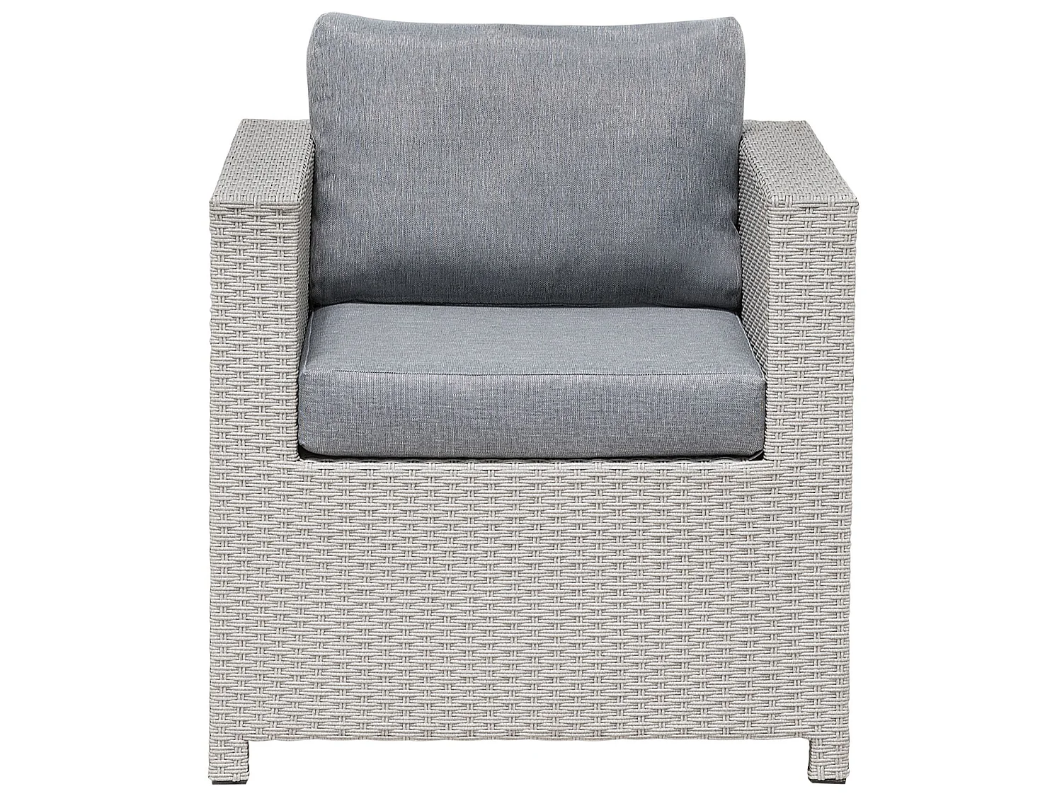 Ensemble de salon de jardin avec table et ottoman 4 places MILANO Gris clair