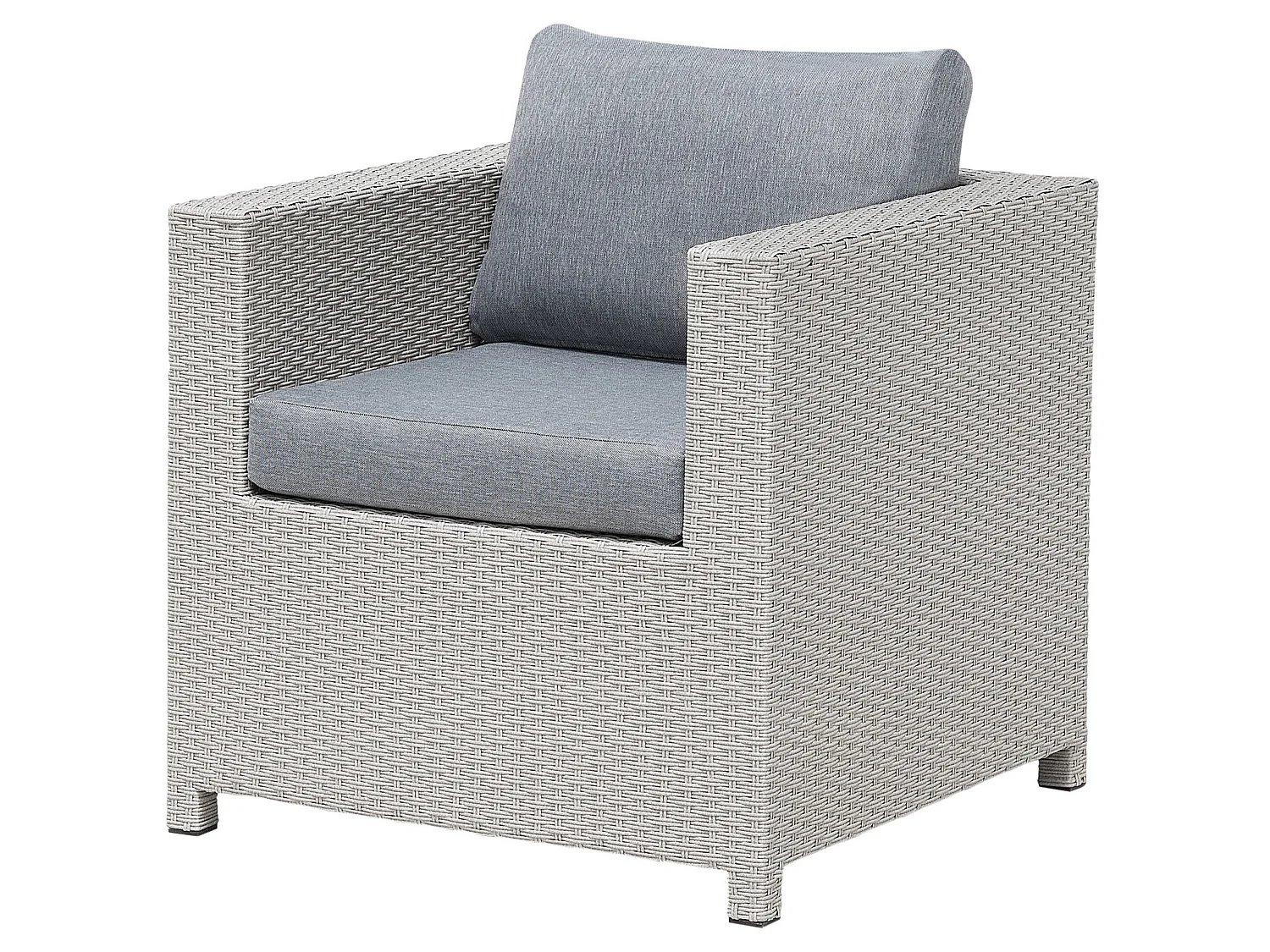 Ensemble de salon de jardin avec table et ottoman 4 places MILANO Gris clair