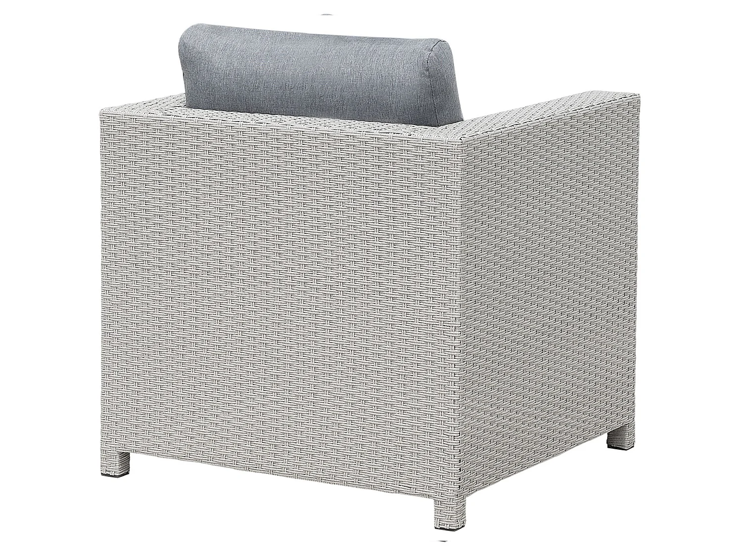 Ensemble de salon de jardin avec table et ottoman 4 places MILANO Gris clair
