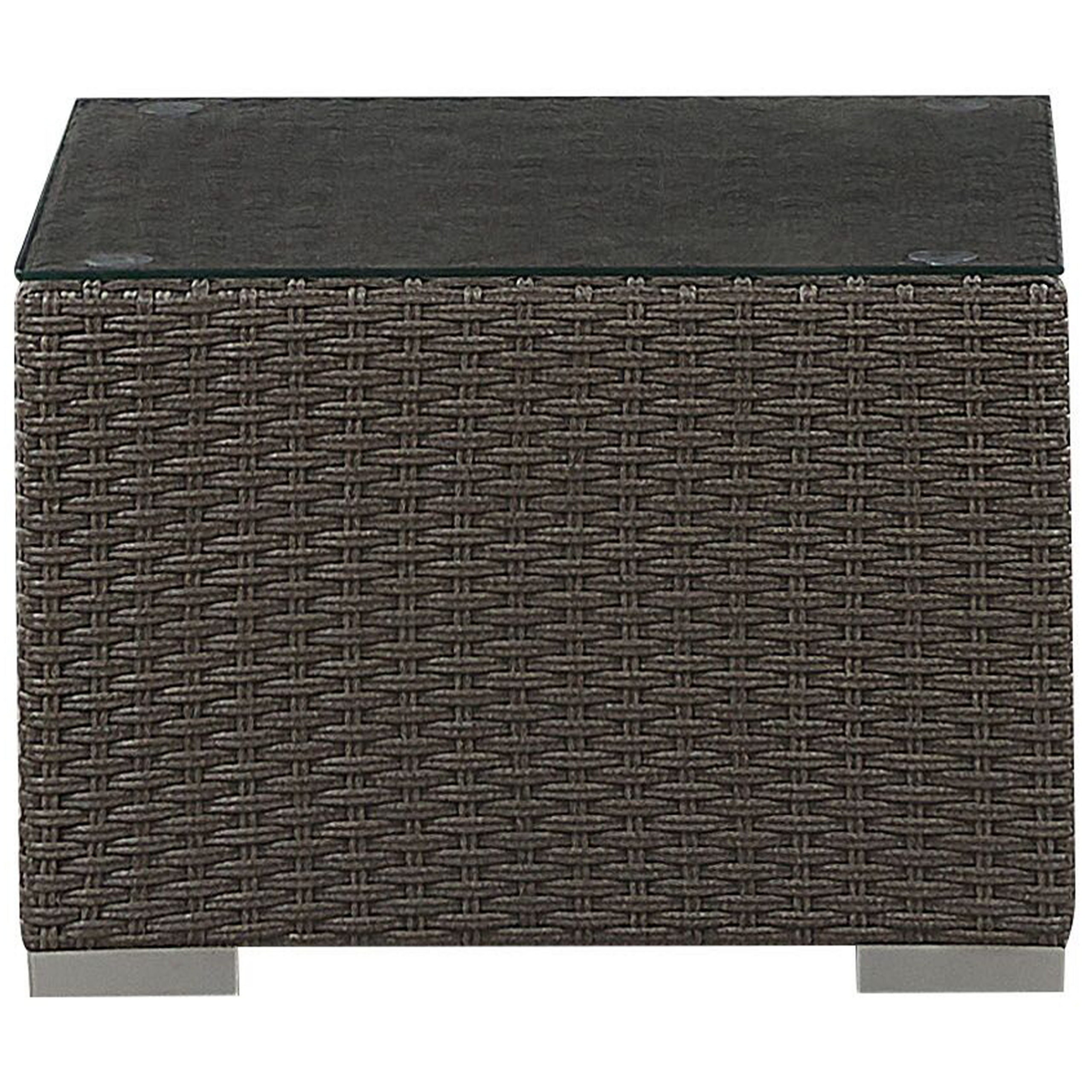 Lounge Set Rattan taupe 8-Sitzer Auflagen cremeweiß MAESTRO II