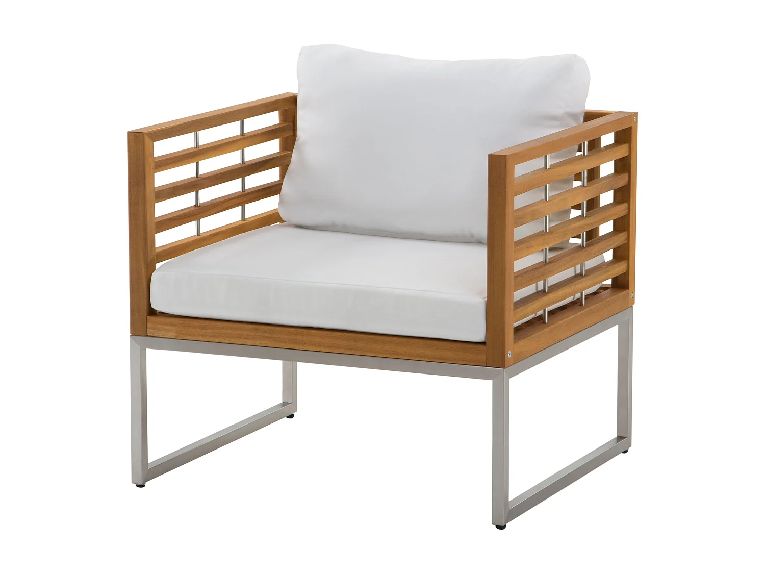 Ensemble de salon de jardin avec table 4 places BERMUDA Acacia Marron