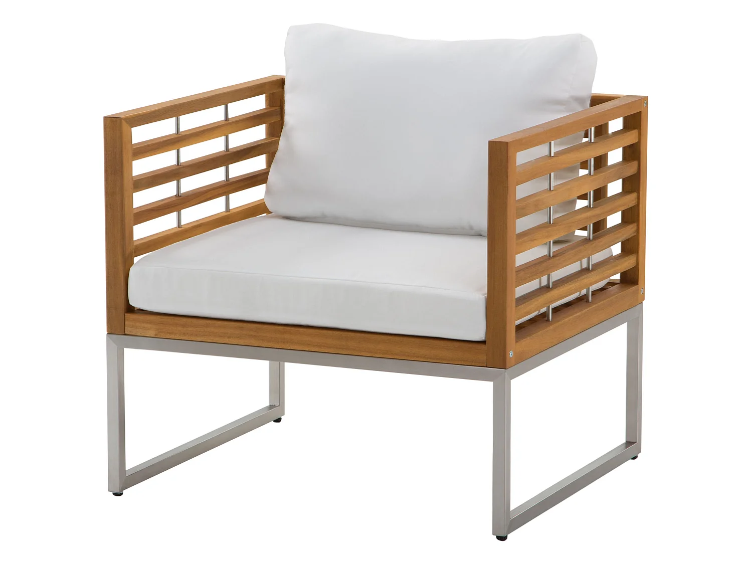 Ensemble de salon de jardin avec table 4 places BERMUDA Acacia Marron