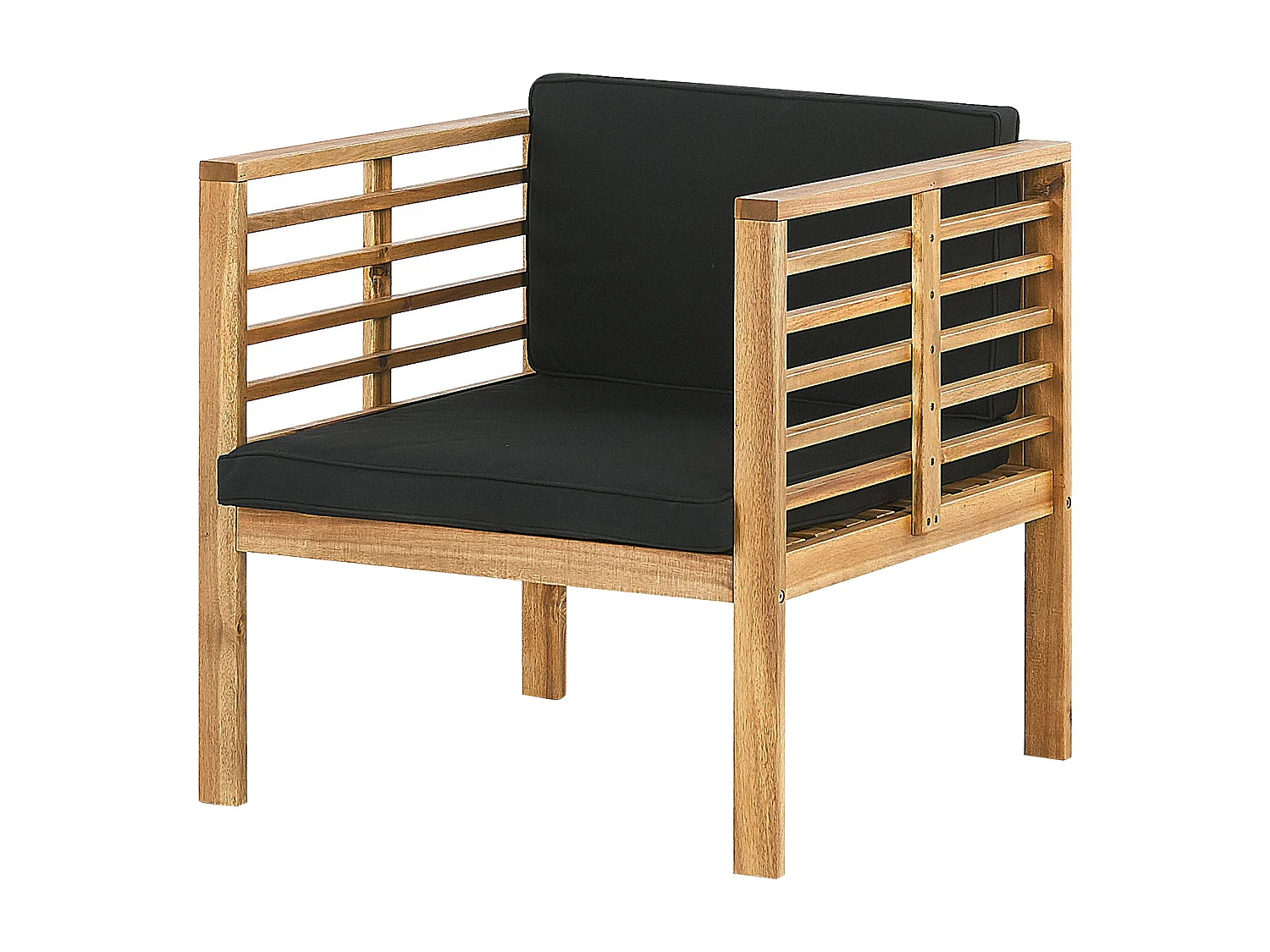 Ensemble de salon de jardin avec table 4 places PACIFIC Acacia Noir