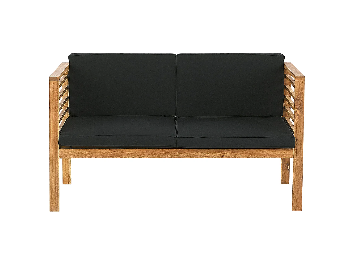 Lounge Set mit Tisch 4-Sitzer PACIFIC Akazienholz Schwarz