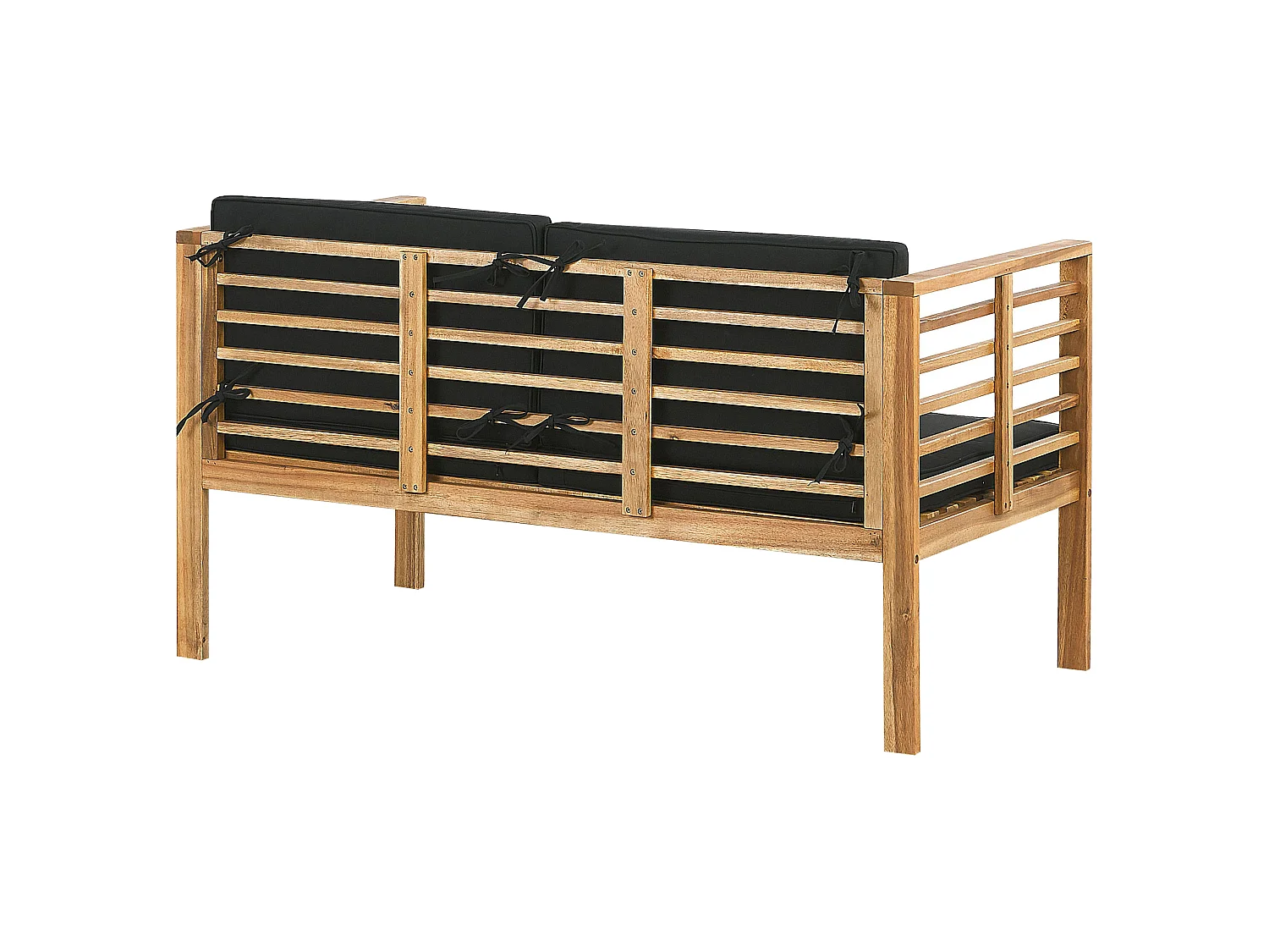Lounge Set mit Tisch 4-Sitzer PACIFIC Akazienholz Schwarz