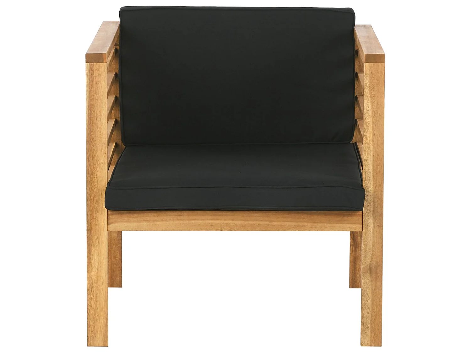 Lounge Set mit Tisch 4-Sitzer PACIFIC Akazienholz Schwarz