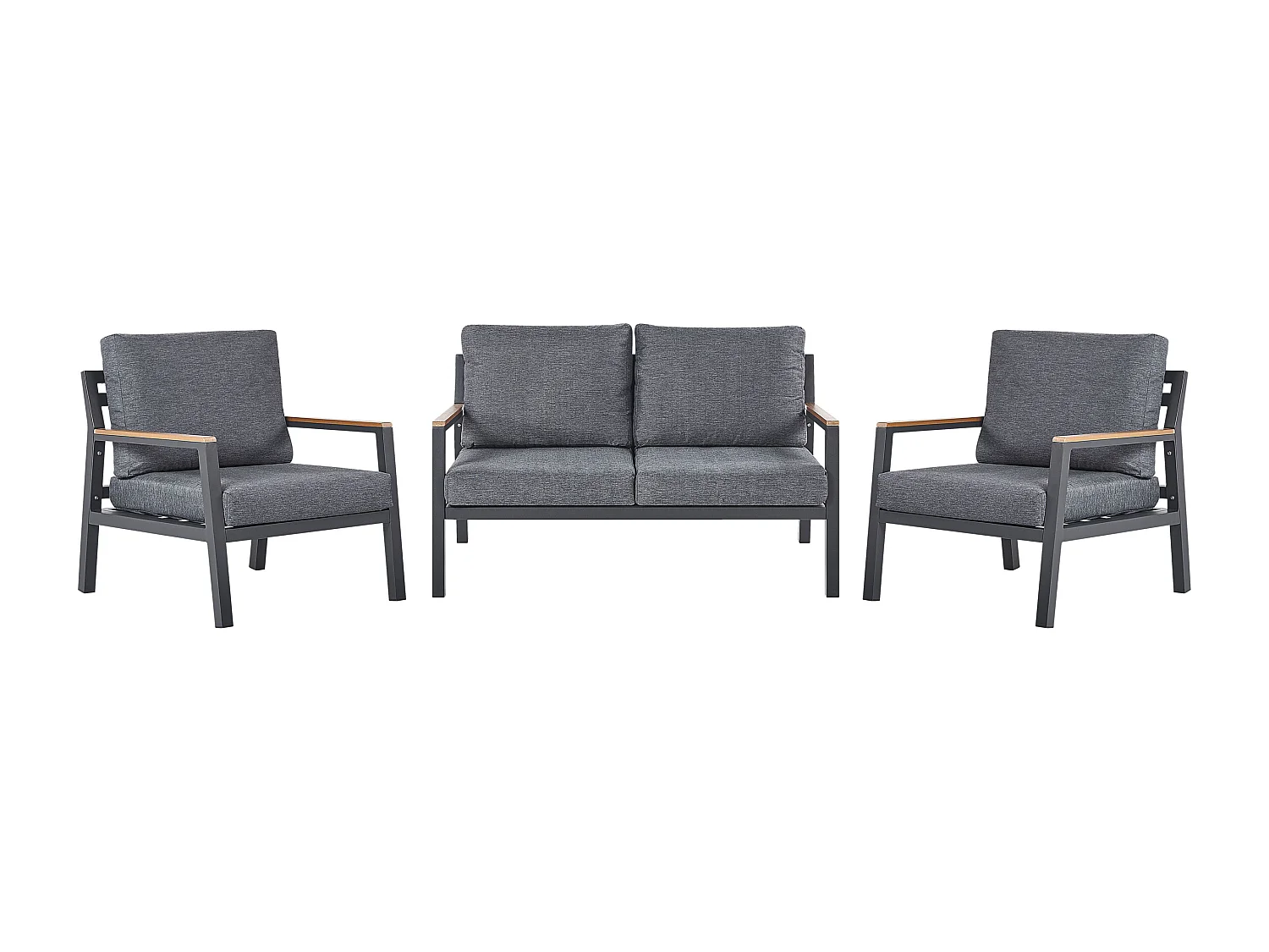 Ensemble de salon de jardin avec table 4 places DELIA Métal Gris