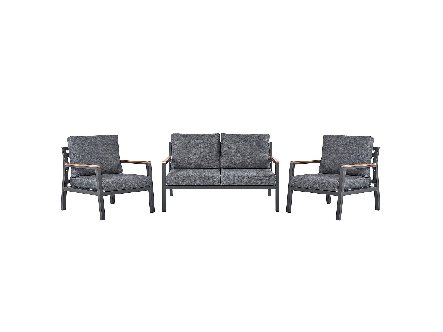 Set da giardino con tavolo 4 posti DELIA Metallo Grigio
