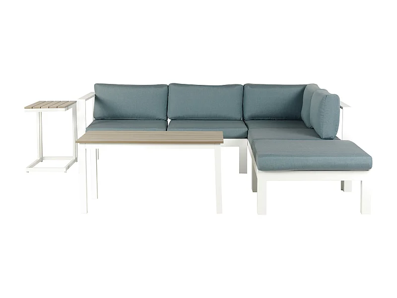 Tuin hoekloungeset met tafel 5-zitter MESSINA Linkerzijde Metaal Groen