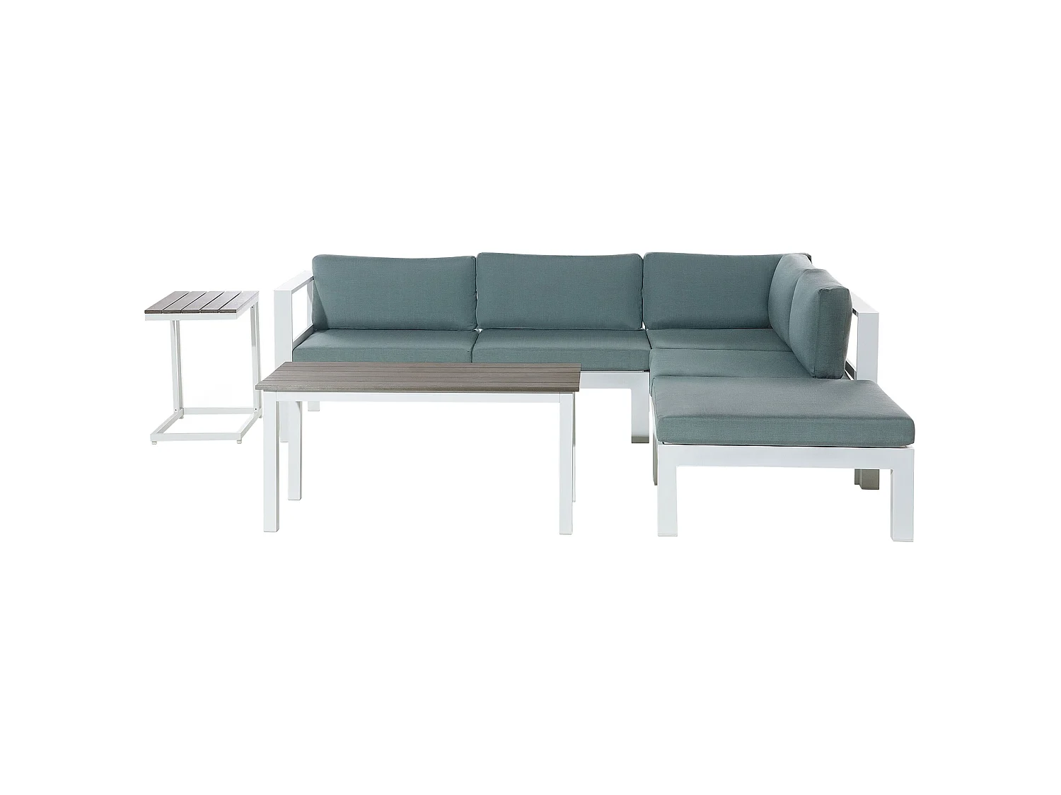 Garten Ecksofa mit Tisch 5-Sitzer MESSINA linksseitig Metall Grün