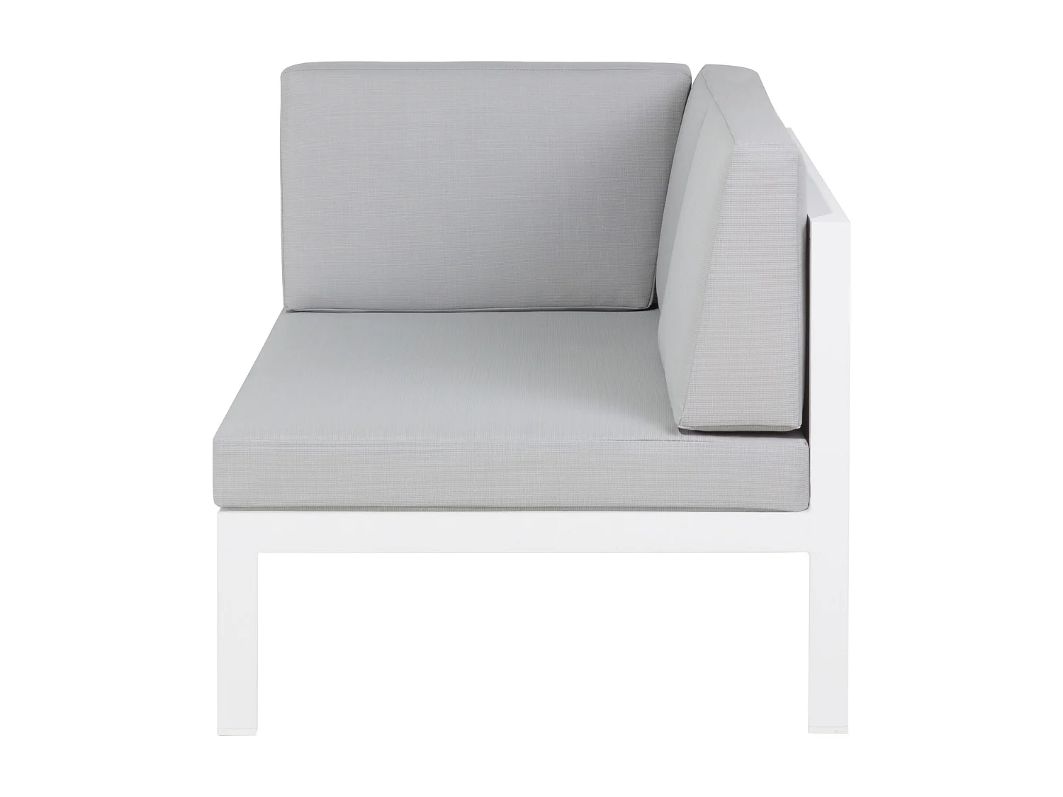 Lounge Set 2-teilig Aluminium weiß/grau Ecksofa mit Tisch Kissen grau Castella