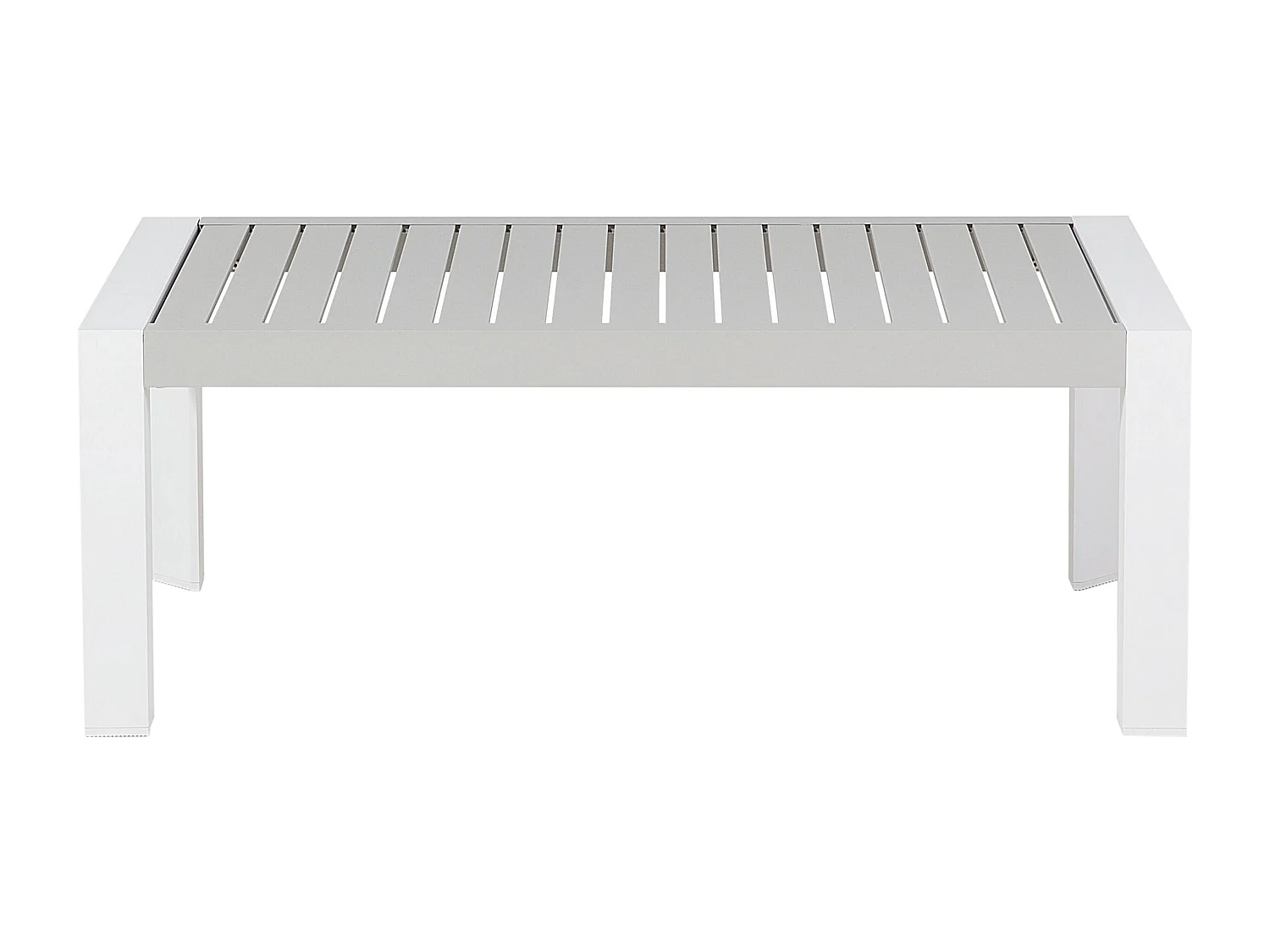 Lounge Set 2-teilig Aluminium weiß/grau Ecksofa mit Tisch Kissen grau Castella