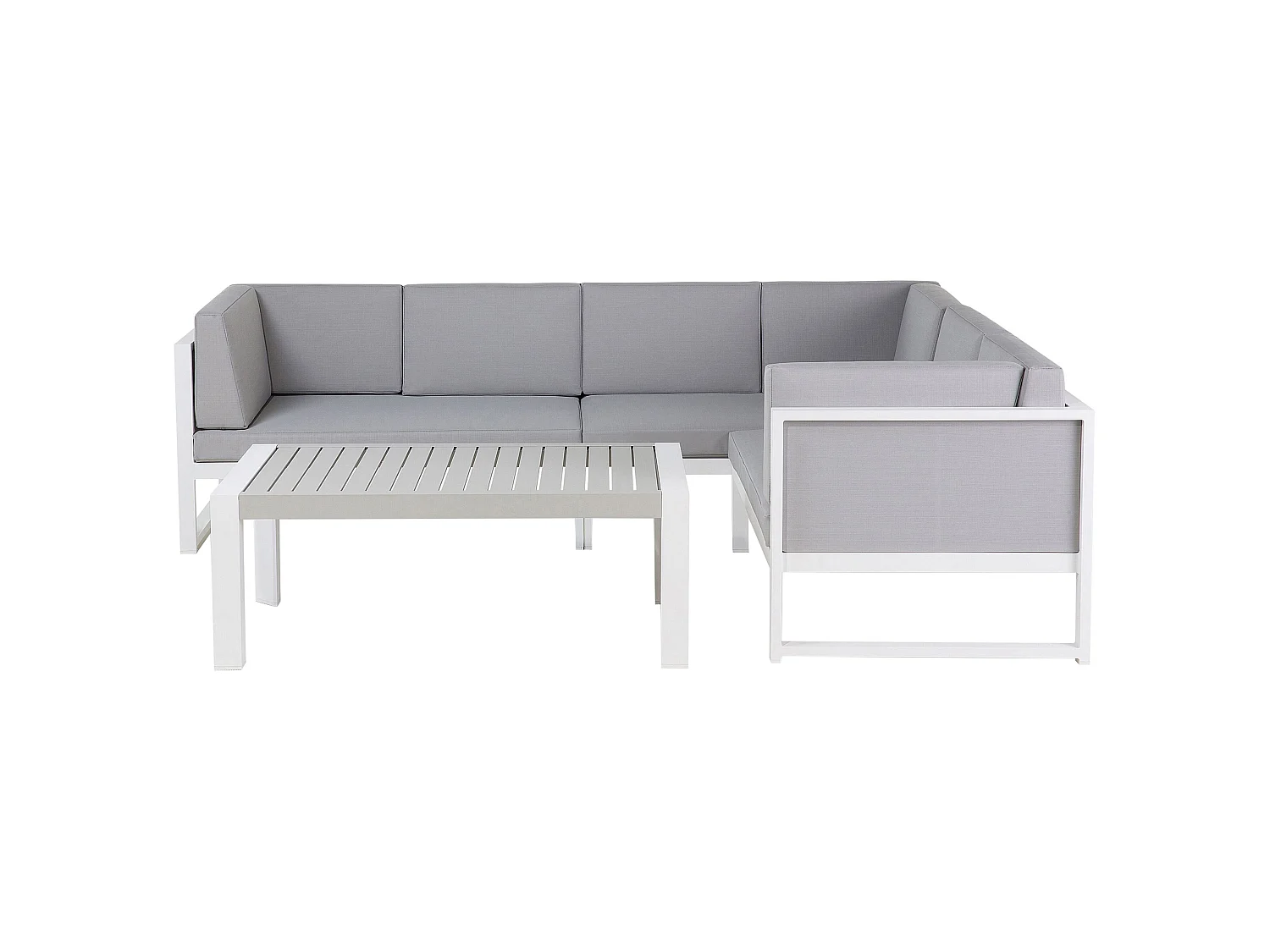 Conjunto de sofás de jardim de canto 6 lugares CASTELLA à esquerda Metal Cinzento