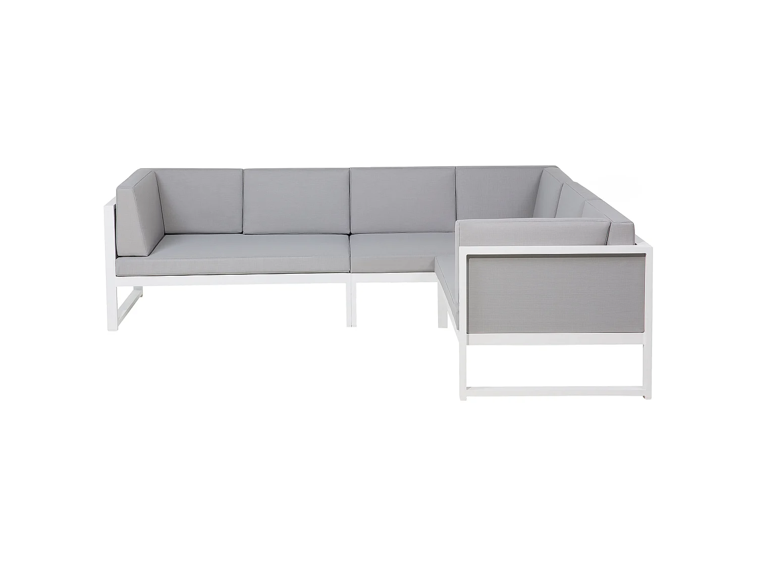 Conjunto de sofás de jardim de canto 6 lugares CASTELLA à esquerda Metal Cinzento