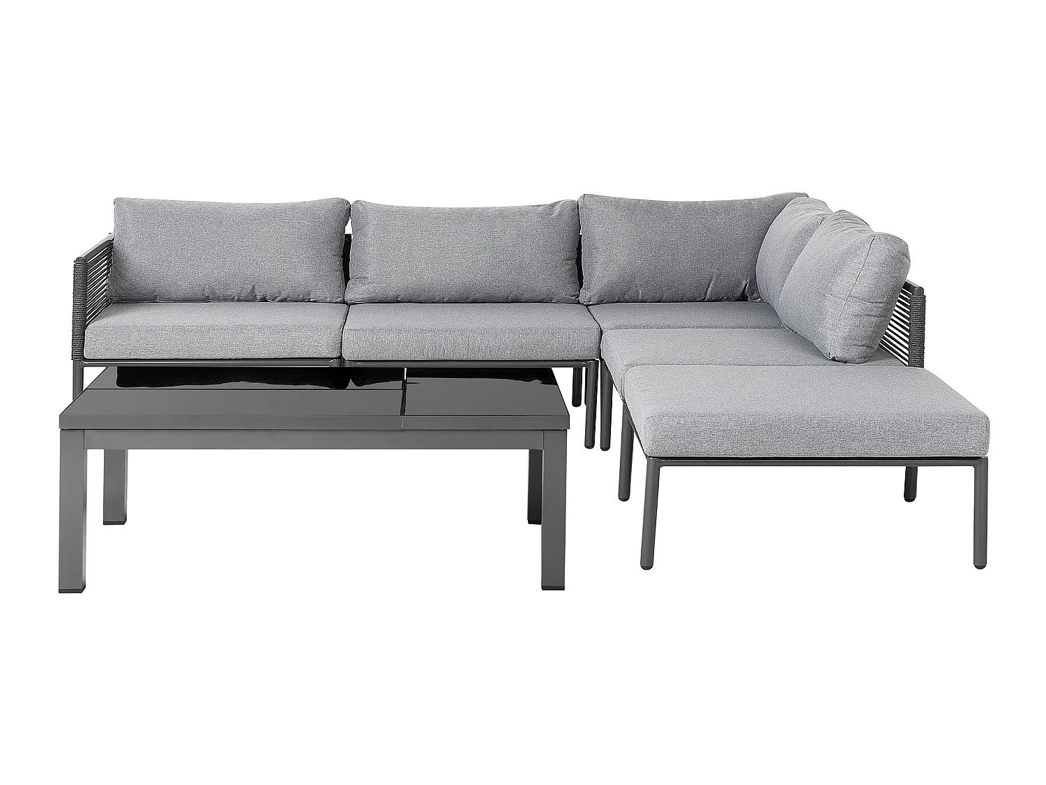 Ensemble de canapés d'angle de jardin 6 places FORANO Métal Gris