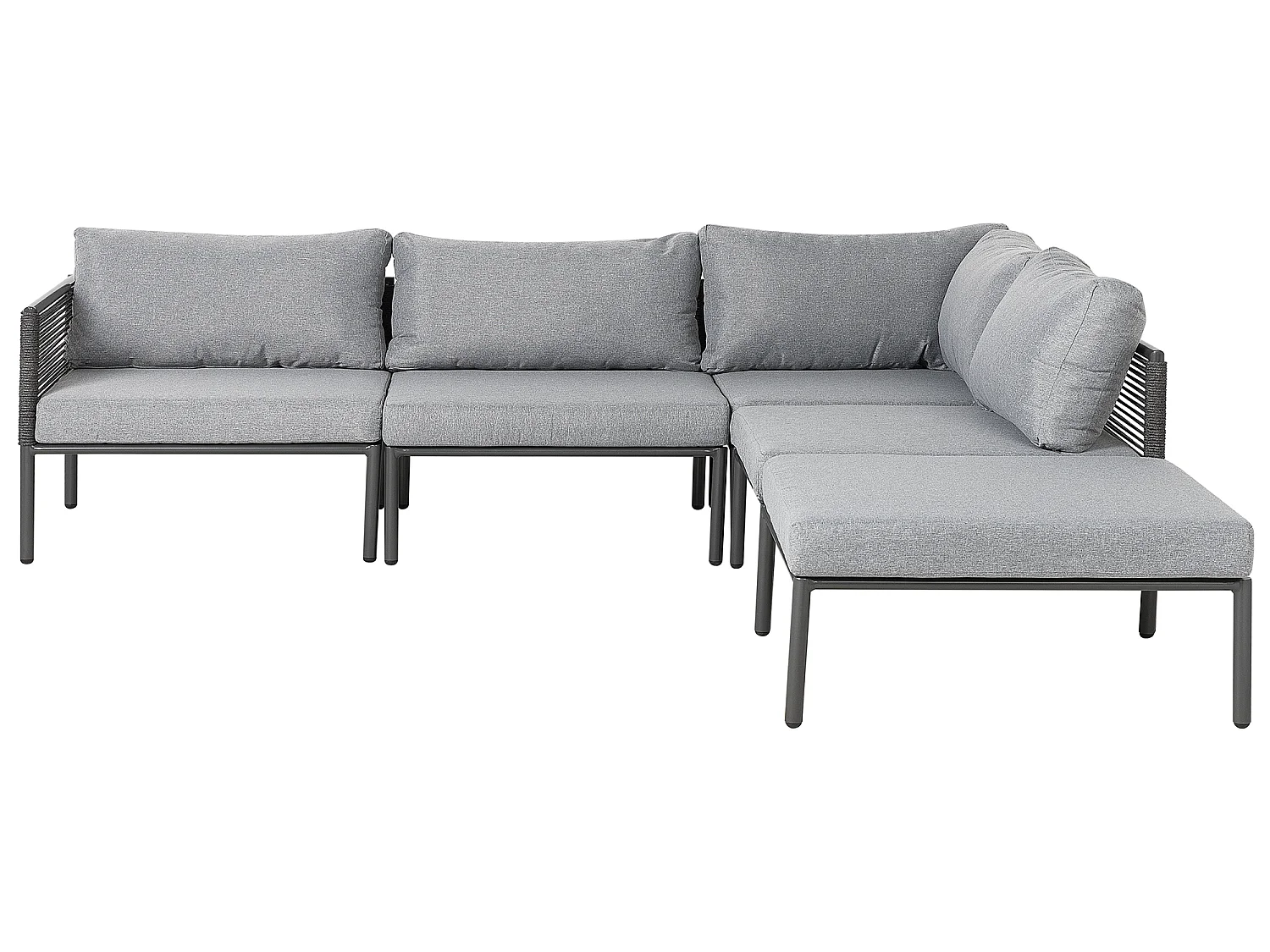 Ensemble de canapés d'angle de jardin 6 places FORANO Métal Gris